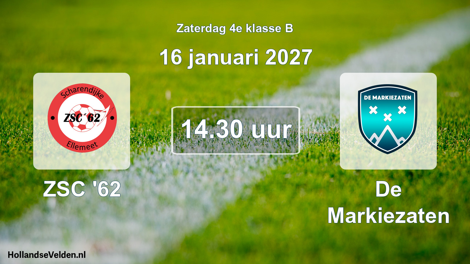 Geplande wedstrijd: ZSC '62 - De Markiezaten (16 januari 2027)