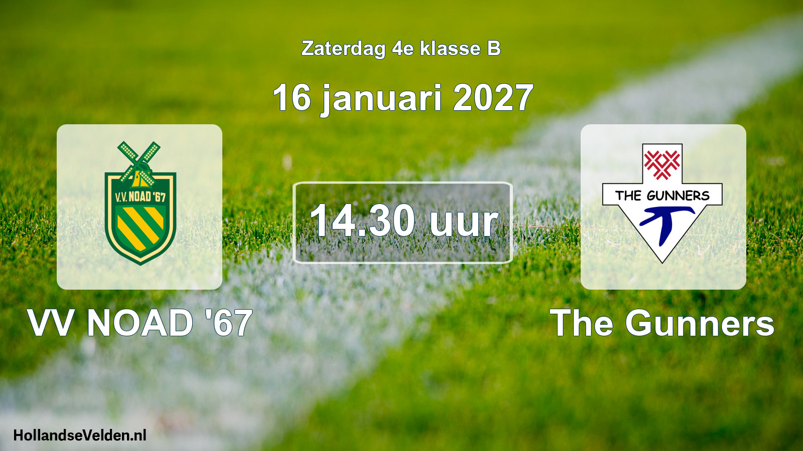 Scheduled Match: VV NOAD '67 - The Gunners (16 January 2027)