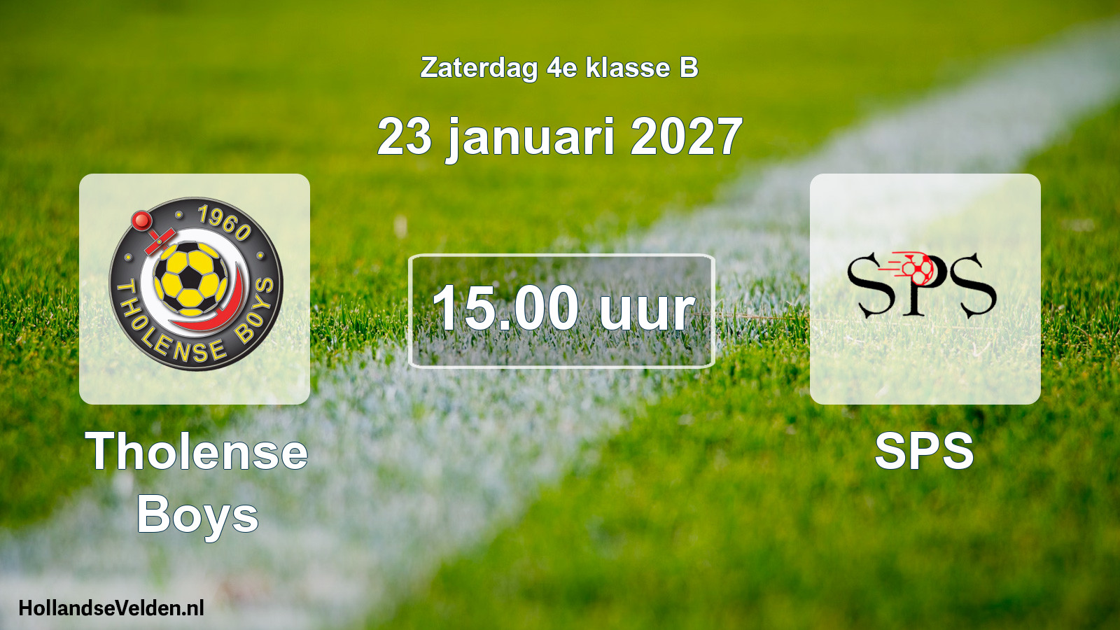 Geplande wedstrijd: Tholense Boys - SPS (23 januari 2027)