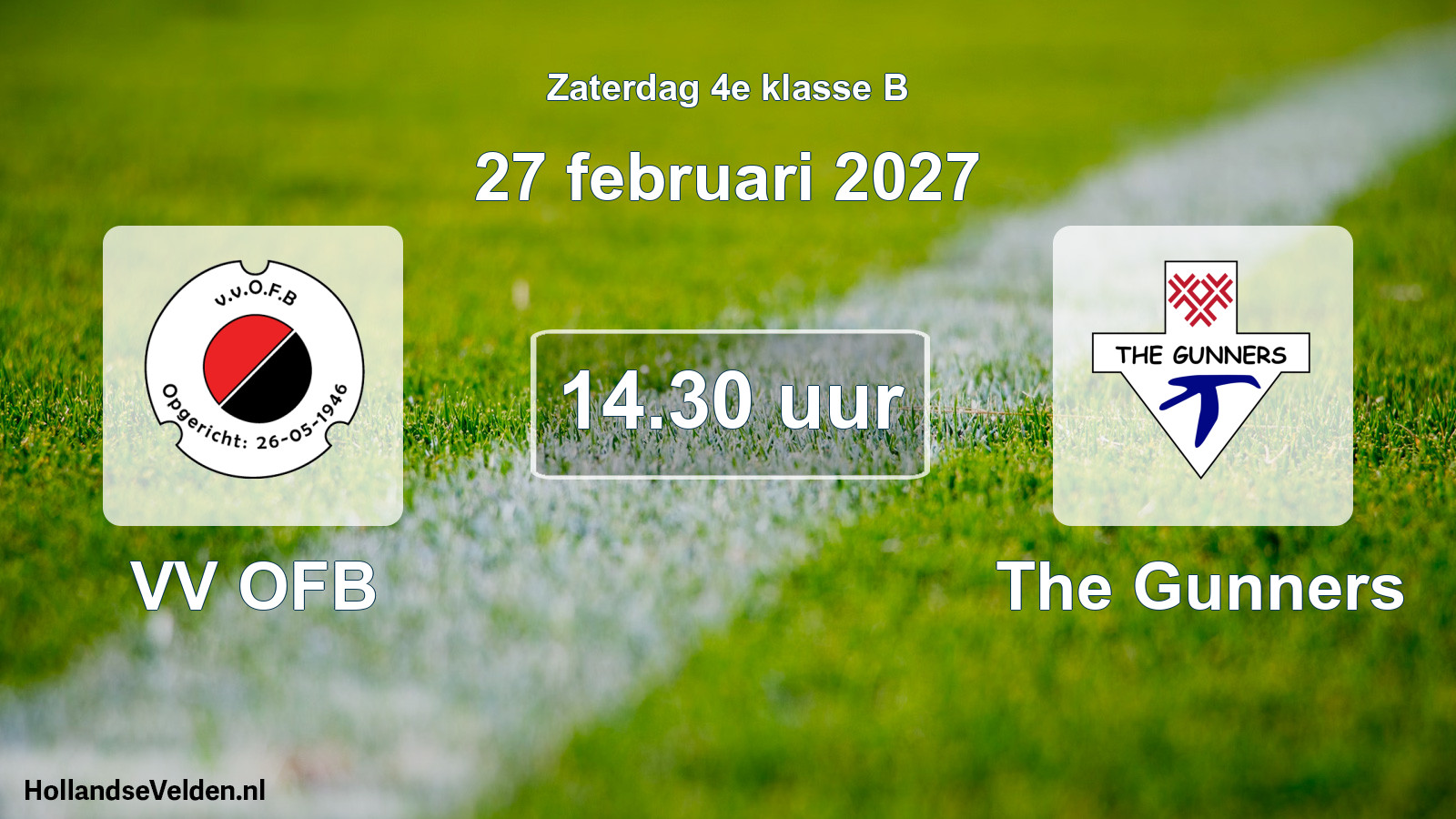 Geplande wedstrijd: VV OFB - The Gunners (27 februari 2027)
