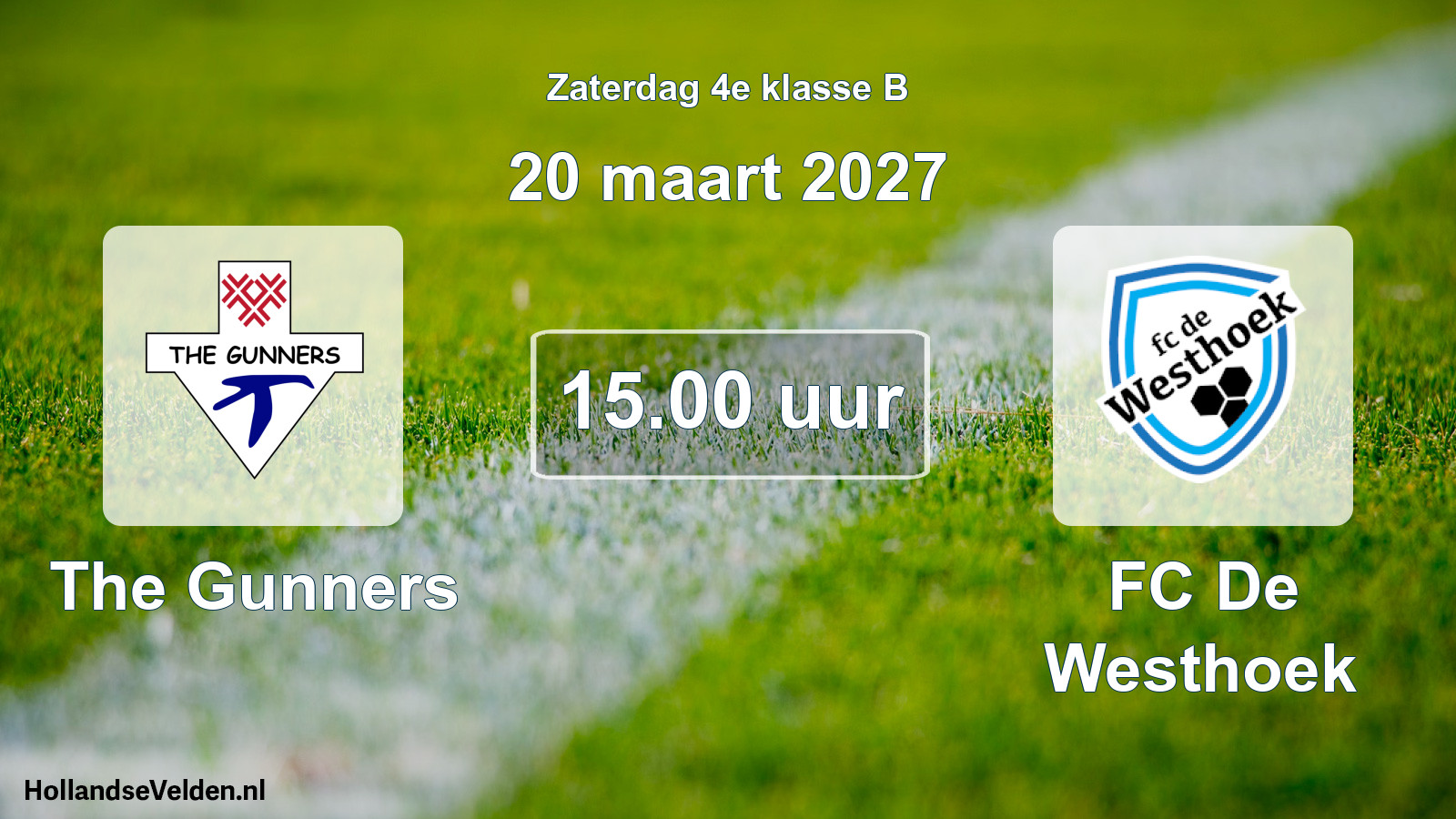 Geplande wedstrijd: The Gunners - FC De Westhoek (20 maart 2027)