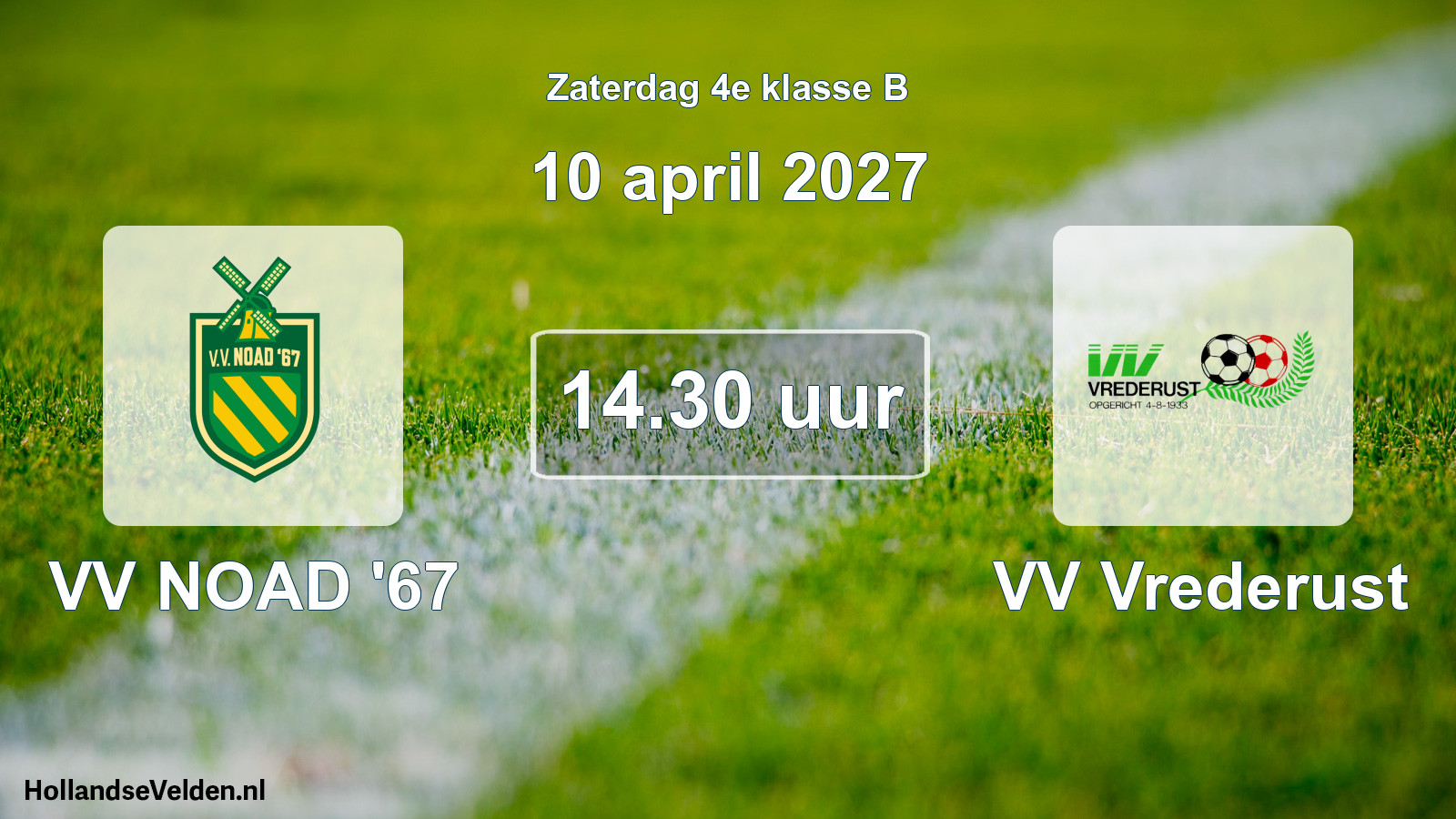 Geplande wedstrijd: VV NOAD '67 - VV Vrederust (10 april 2027)