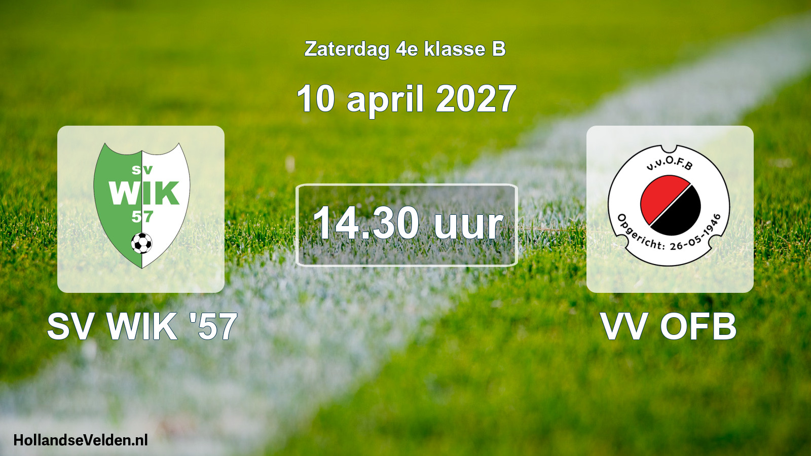 Geplande wedstrijd: SV WIK '57 - VV OFB (10 april 2027)