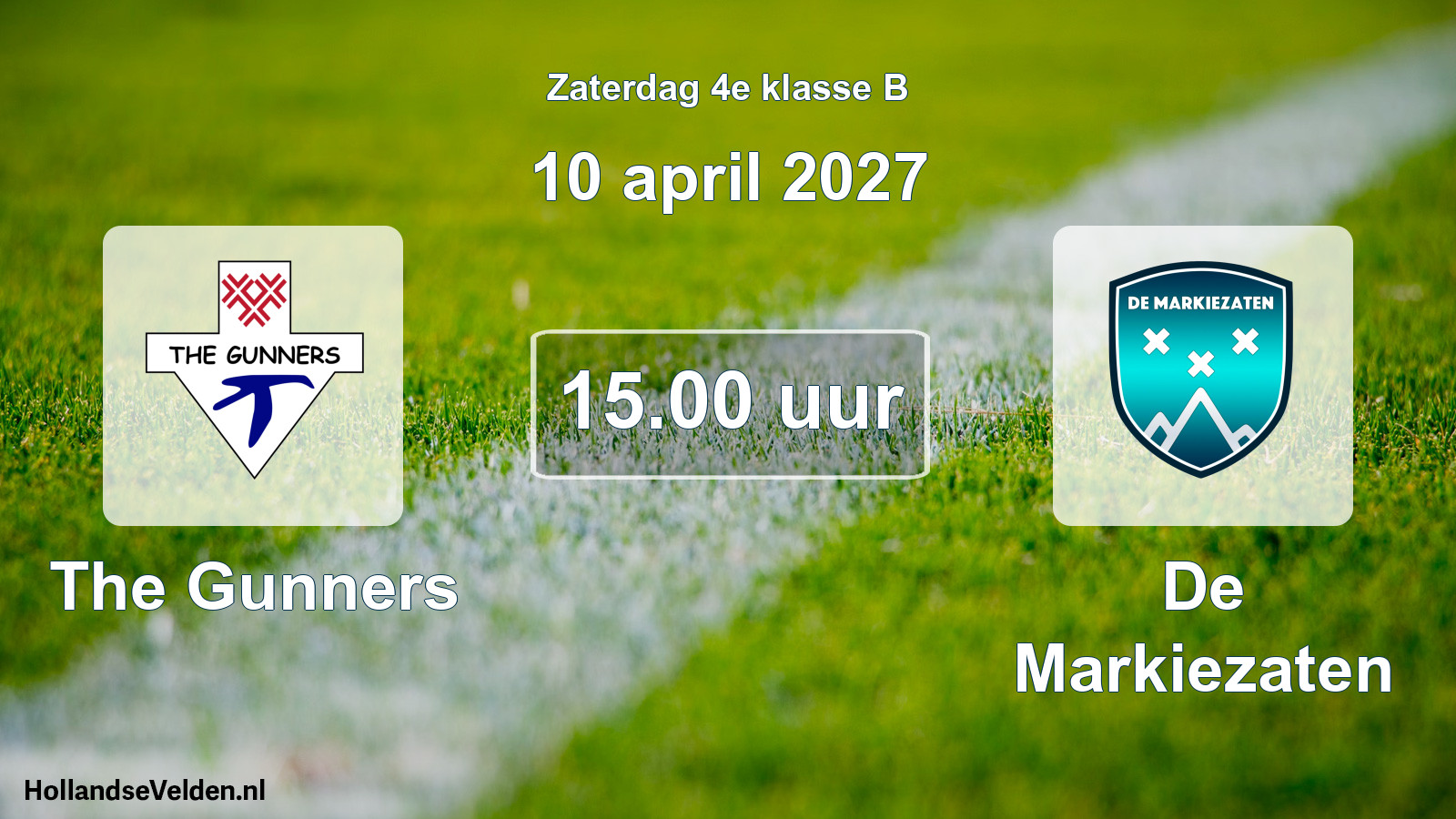 Geplande wedstrijd: The Gunners - De Markiezaten (10 april 2027)