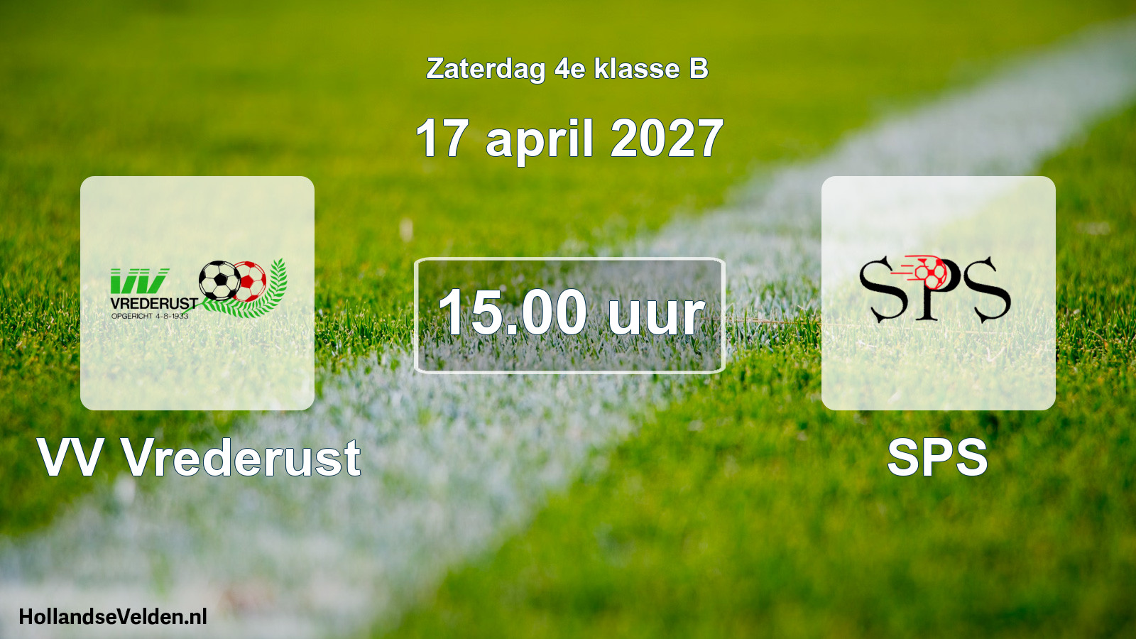 Geplande wedstrijd: VV Vrederust - SPS (17 april 2027)