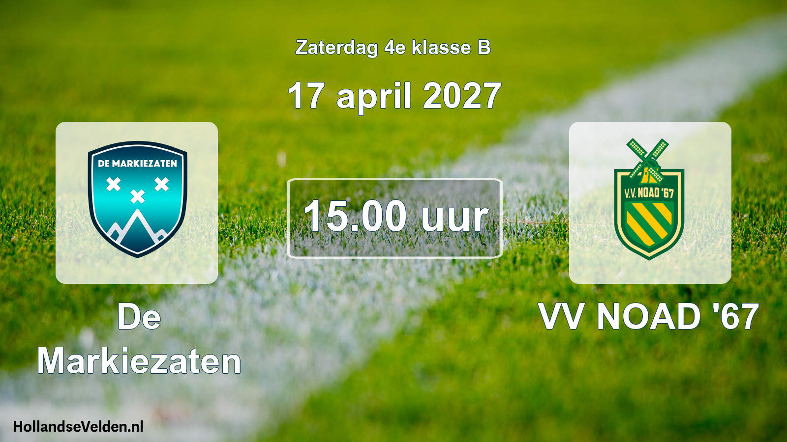 Geplande wedstrijd: De Markiezaten - VV NOAD '67 (17 april 2027)