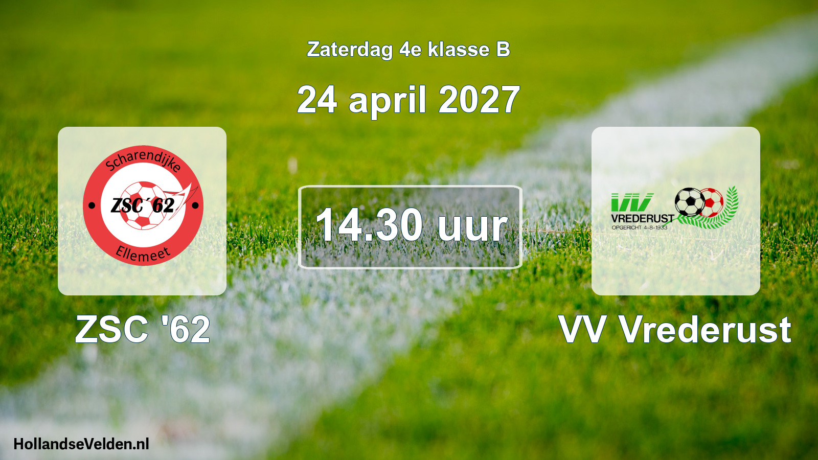 Geplande wedstrijd: ZSC '62 - VV Vrederust (24 april 2027)