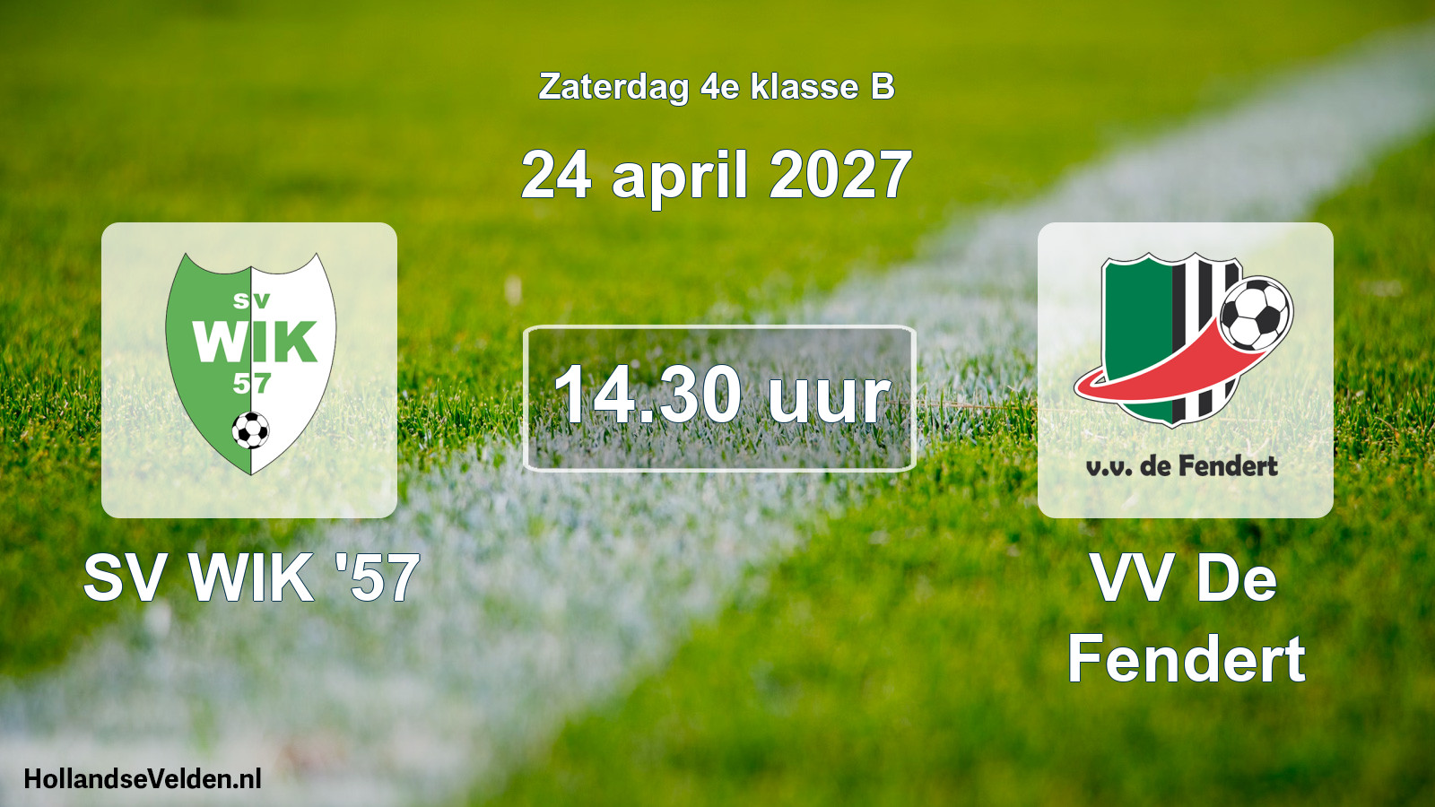 Geplande wedstrijd: SV WIK '57 - VV De Fendert (24 april 2027)