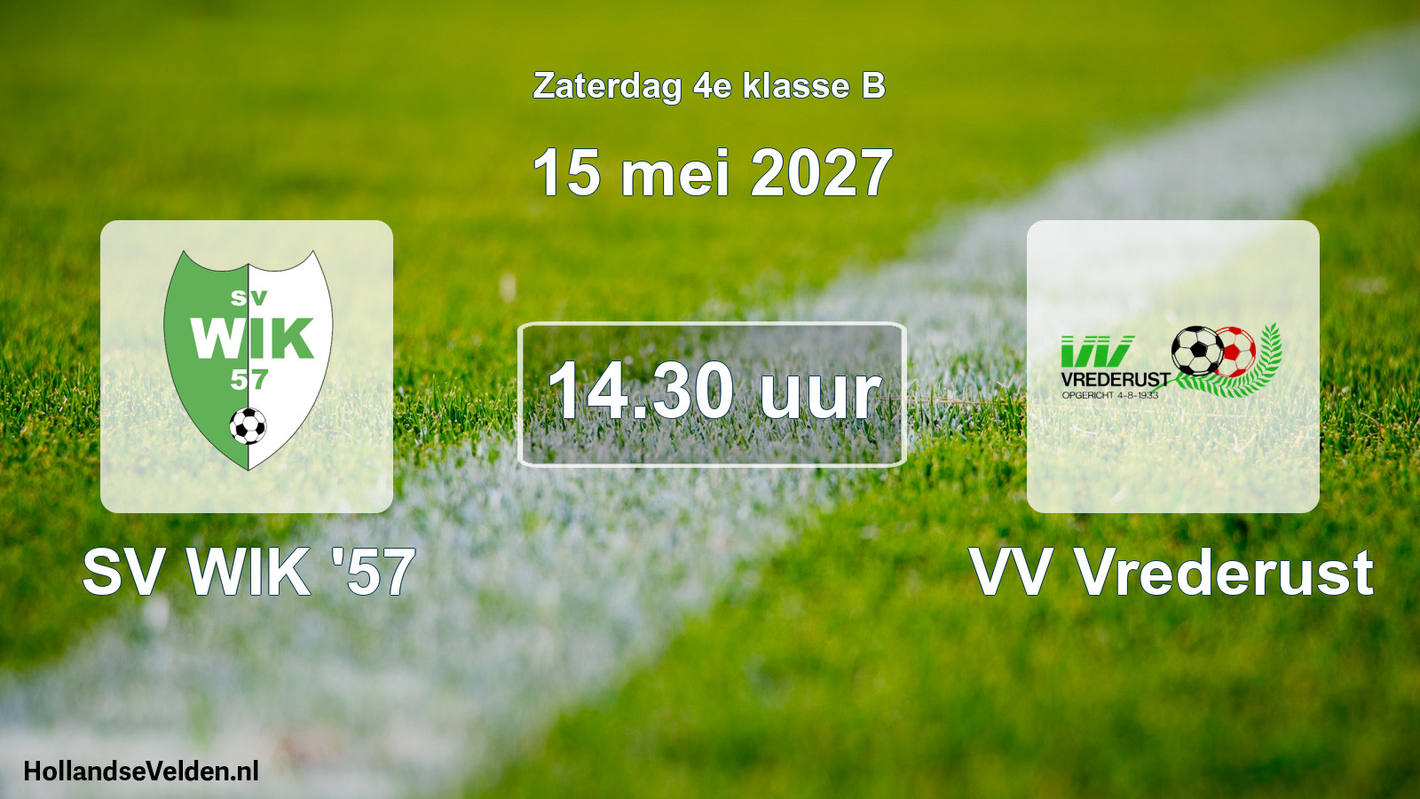 Geplande wedstrijd: SV WIK '57 - VV Vrederust (15 mei 2027)