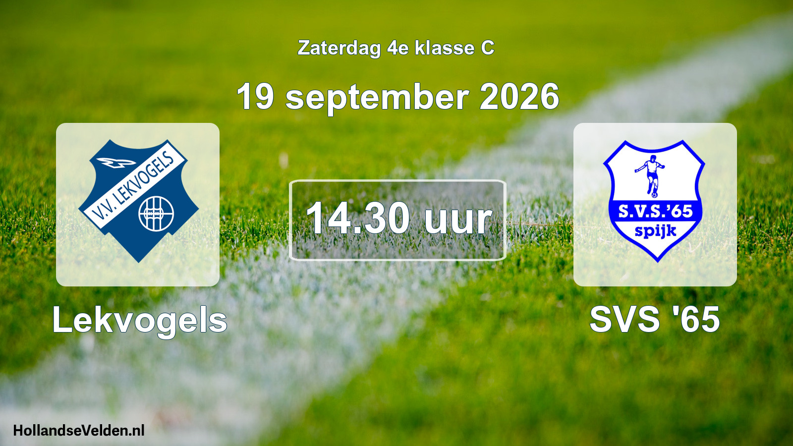Geplande wedstrijd: Lekvogels - SVS '65 (19 september 2026)