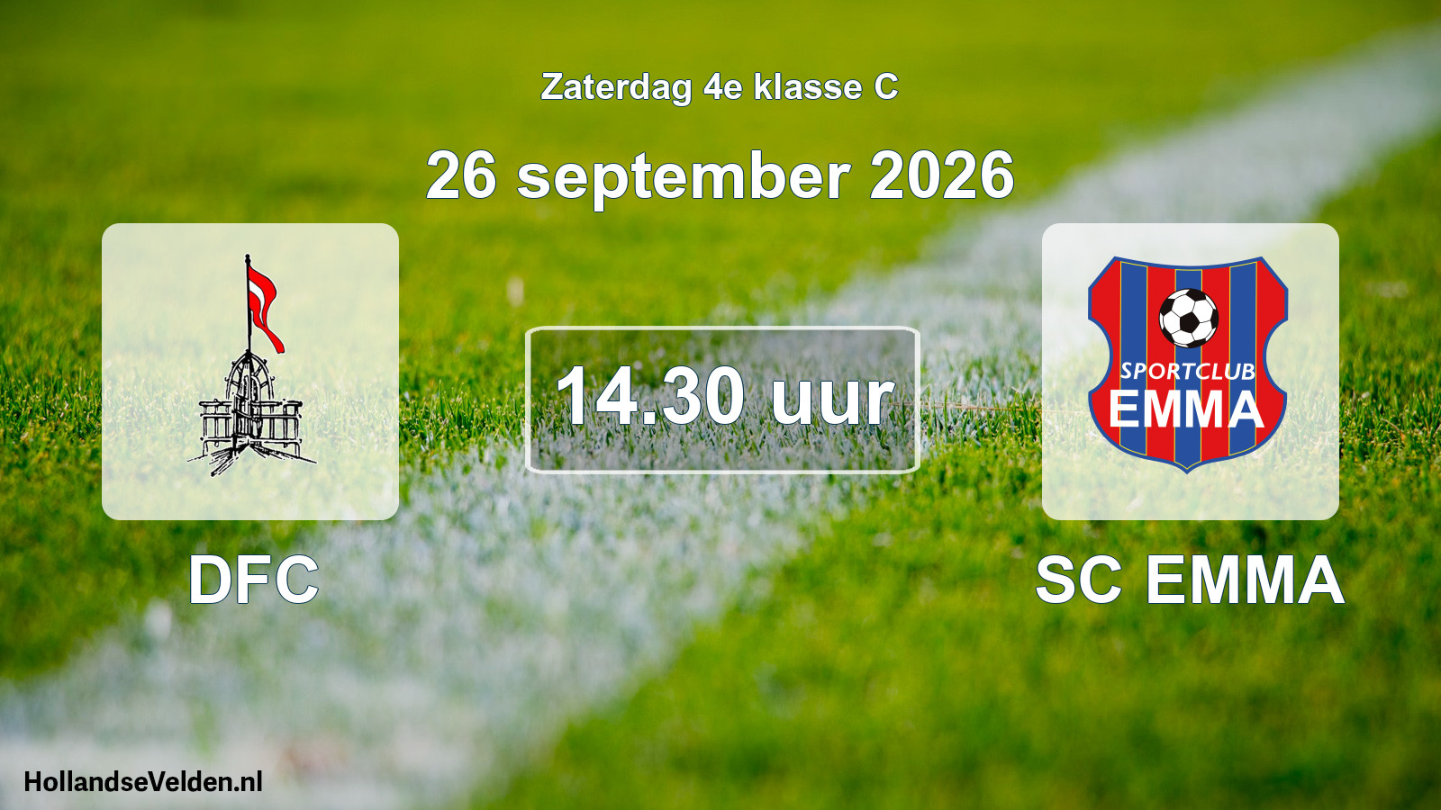 Geplande wedstrijd: DFC - SC EMMA (26 september 2026)