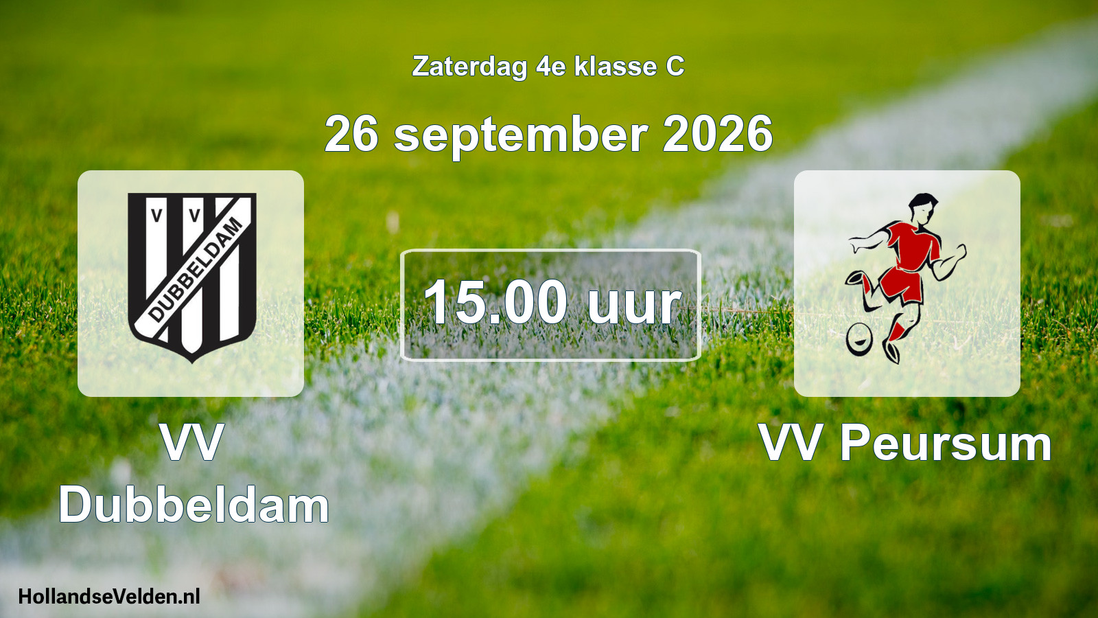 Geplande wedstrijd: VV Dubbeldam - VV Peursum (26 september 2026)