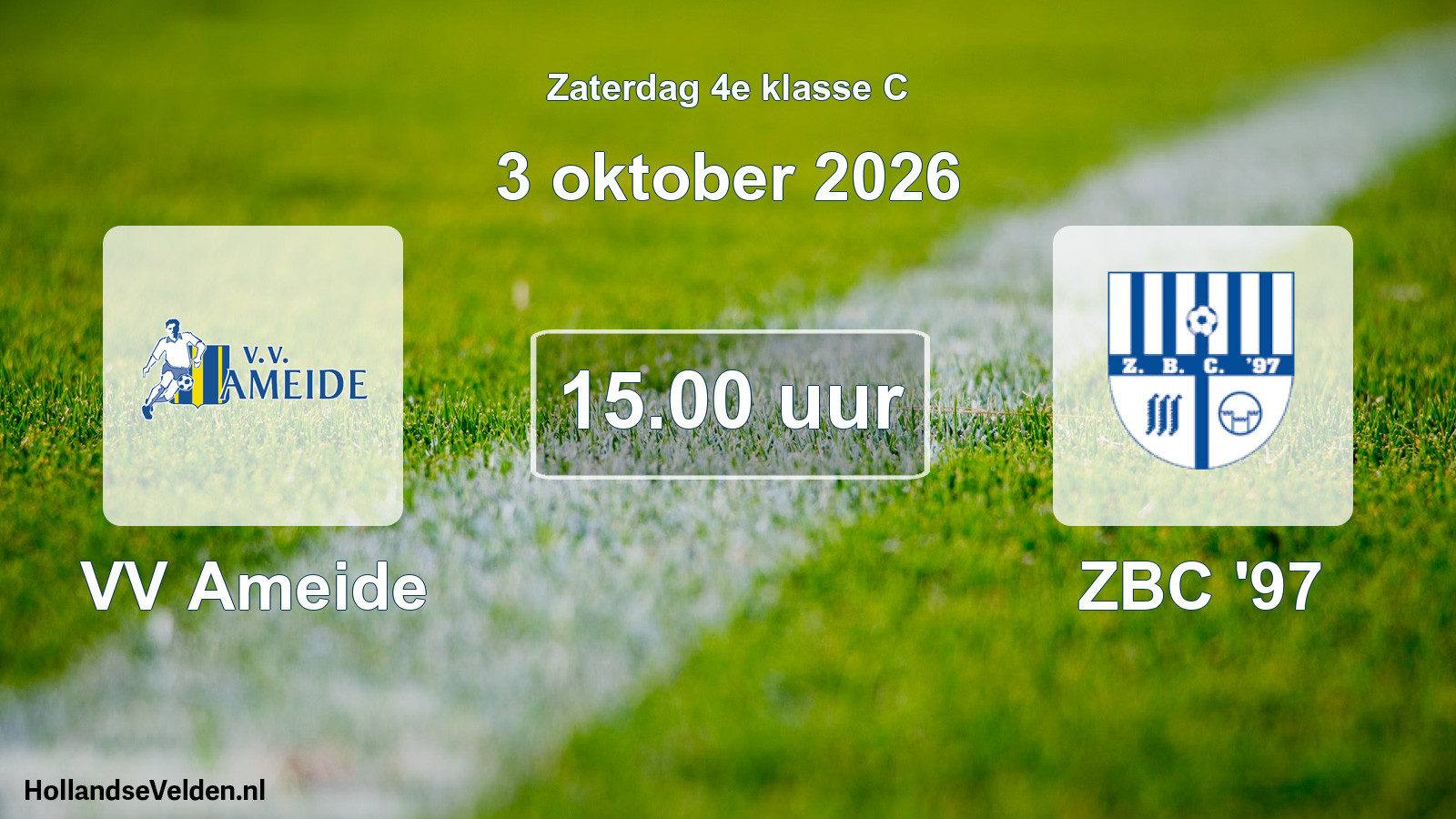 Scheduled Match: VV Ameide - ZBC '97 (3 October 2026)