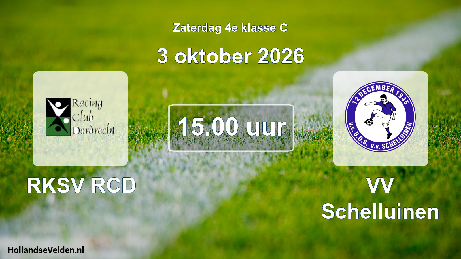 Geplande wedstrijd: RKSV RCD - VV Schelluinen (3 oktober 2026)
