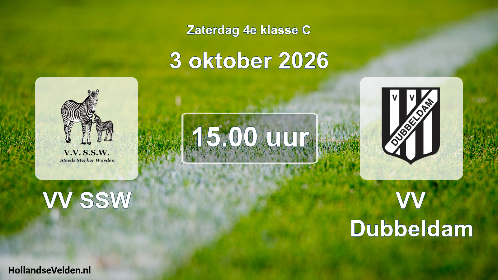 Geplande wedstrijd: VV SSW - VV Dubbeldam (3 oktober 2026)
