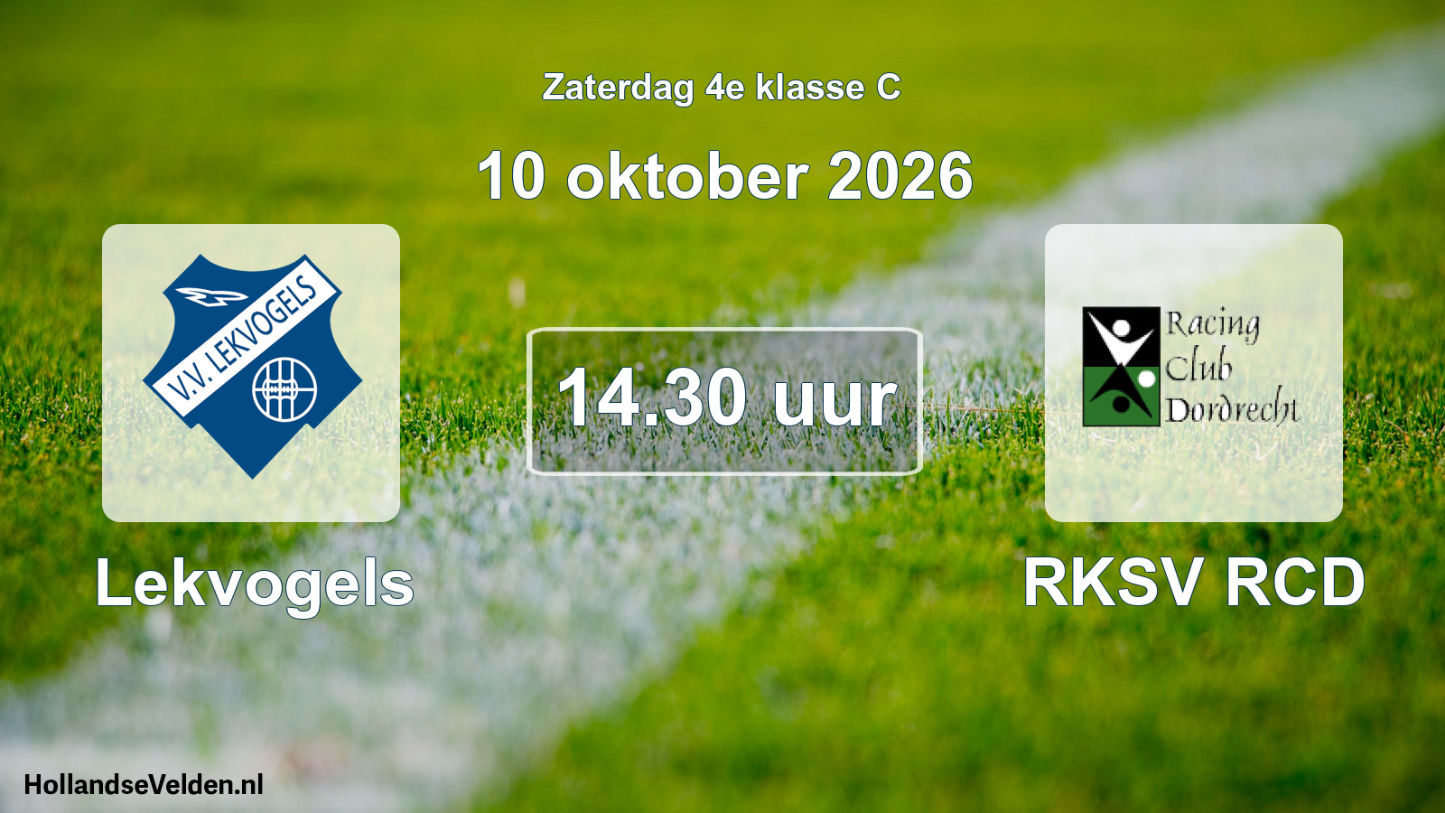 Geplande wedstrijd: Lekvogels - RKSV RCD (10 oktober 2026)