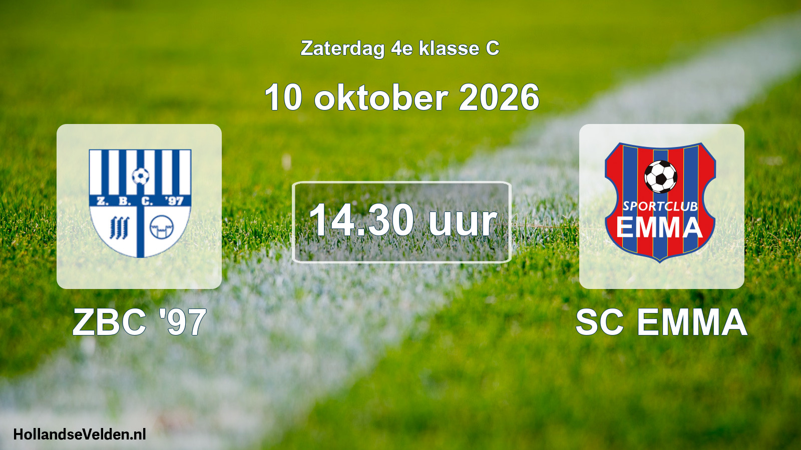 Geplande wedstrijd: ZBC '97 - SC EMMA (10 oktober 2026)