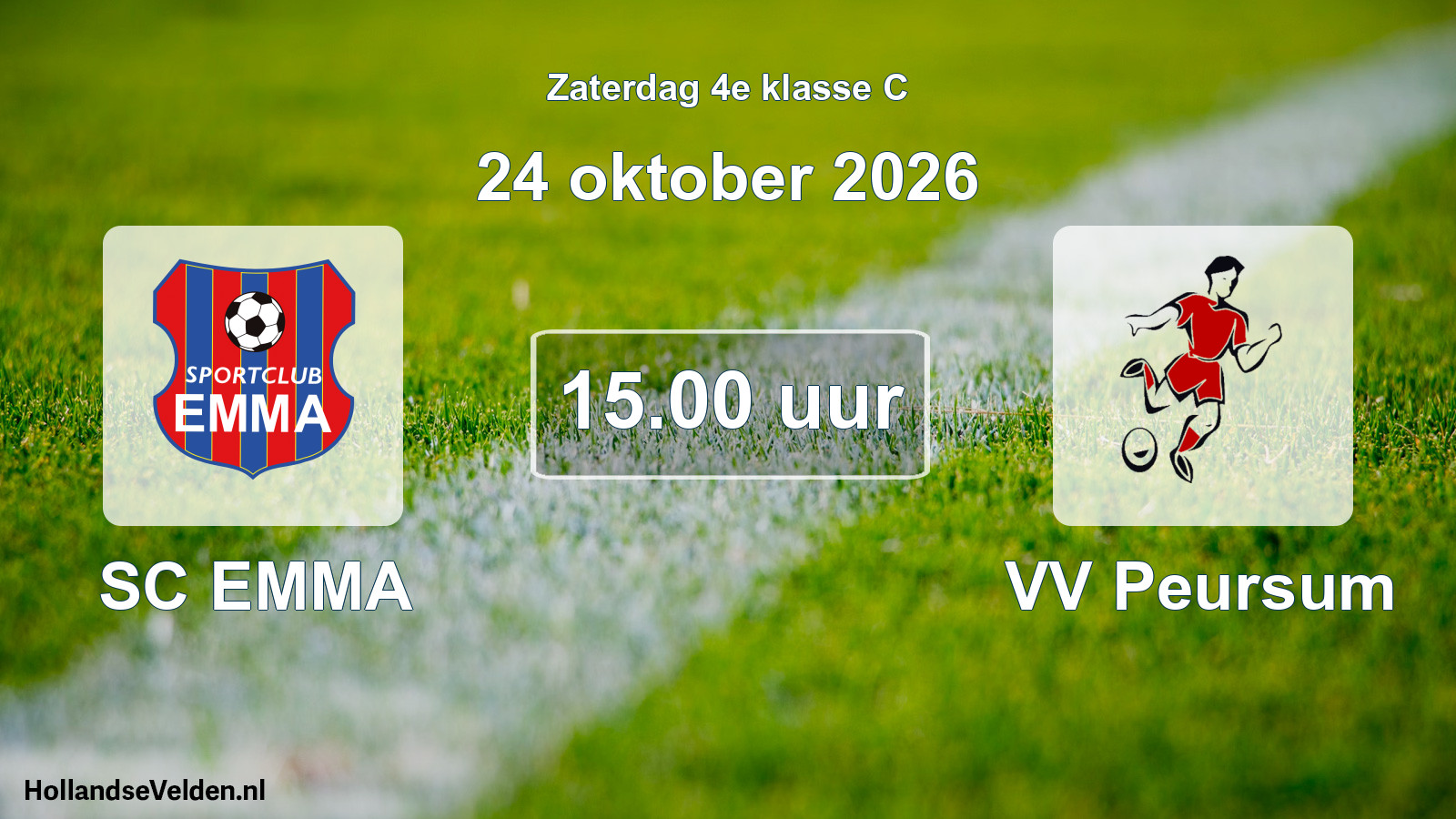 Geplande wedstrijd: SC EMMA - VV Peursum (24 oktober 2026)