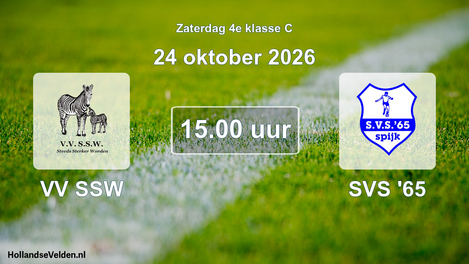 Geplande wedstrijd: VV SSW - SVS '65 (24 oktober 2026)