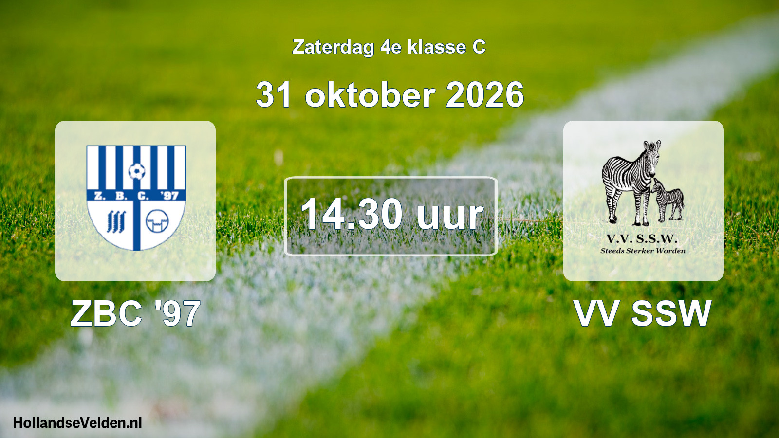 Geplande wedstrijd: ZBC '97 - VV SSW (31 oktober 2026)