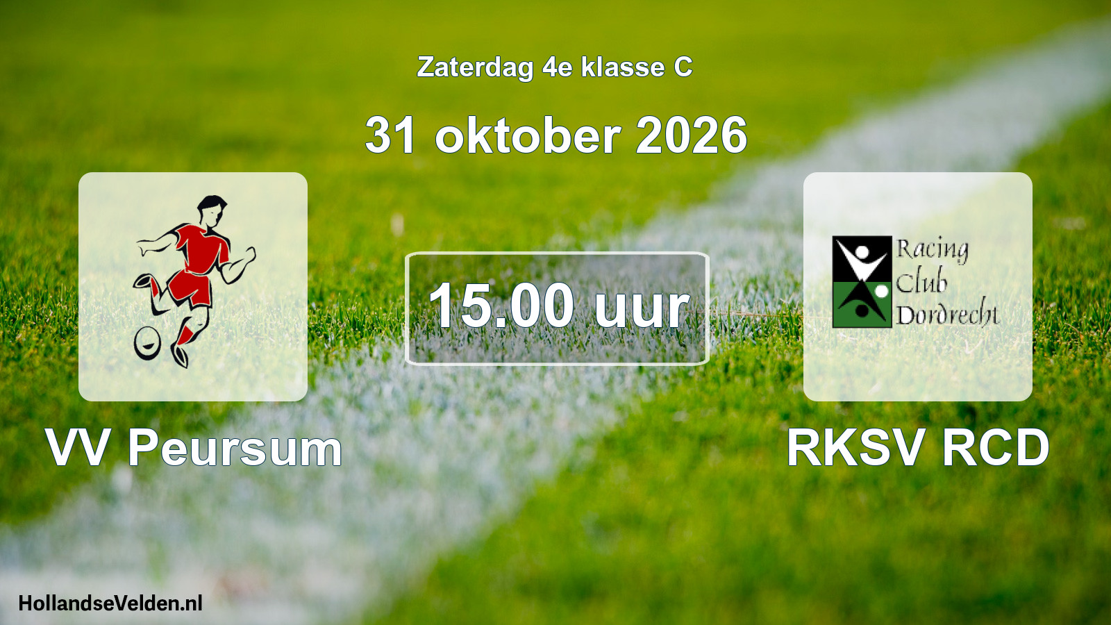 Geplande wedstrijd: VV Peursum - RKSV RCD (31 oktober 2026)