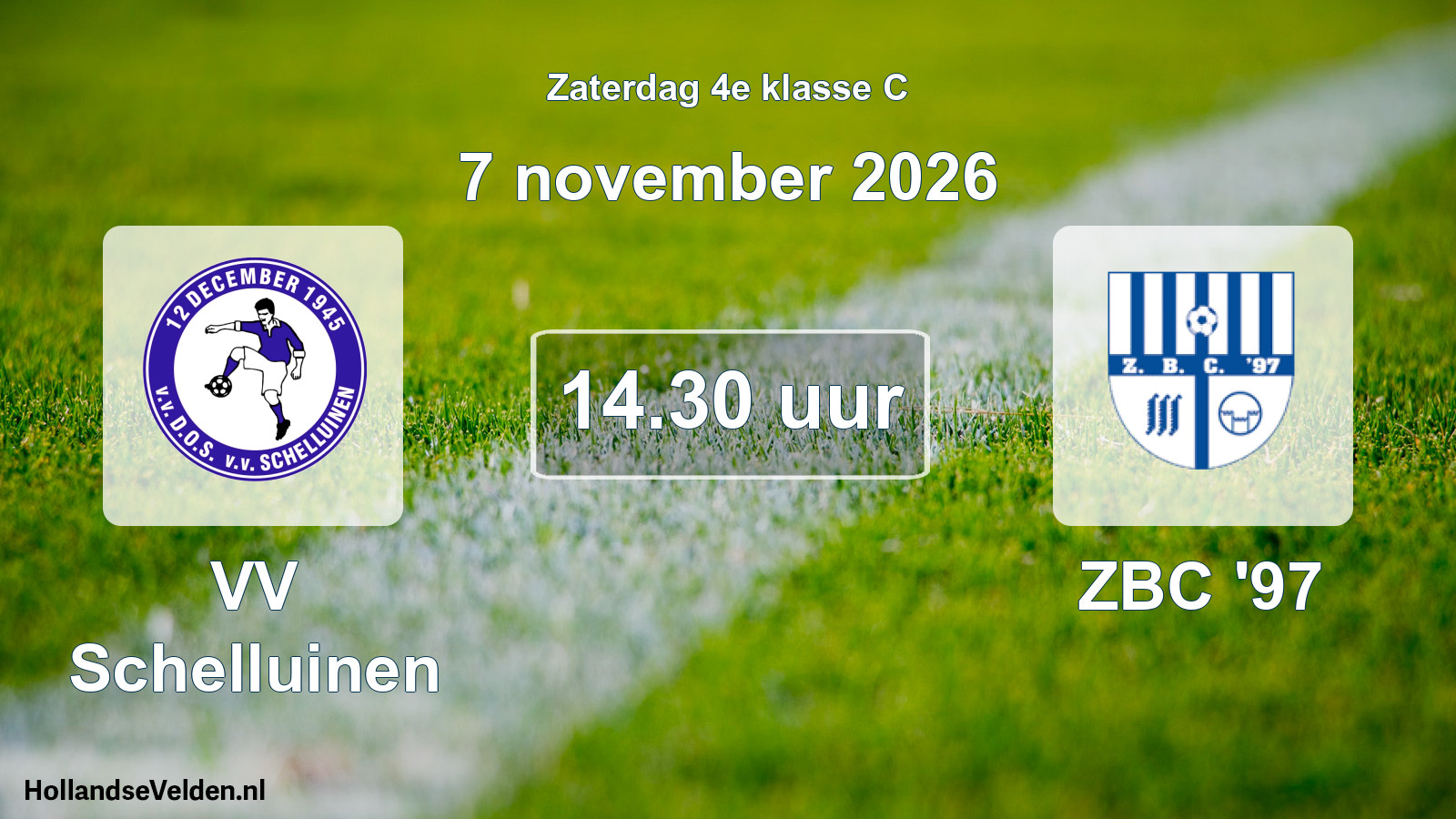 Geplande wedstrijd: VV Schelluinen - ZBC '97 (7 november 2026)