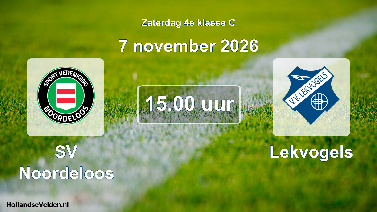 Geplande wedstrijd: SV Noordeloos - Lekvogels (7 november 2026)