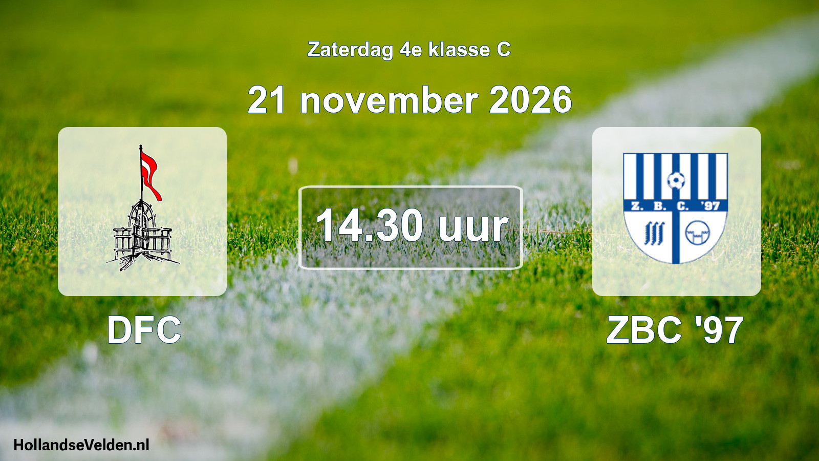 Geplande wedstrijd: DFC - ZBC '97 (21 november 2026)