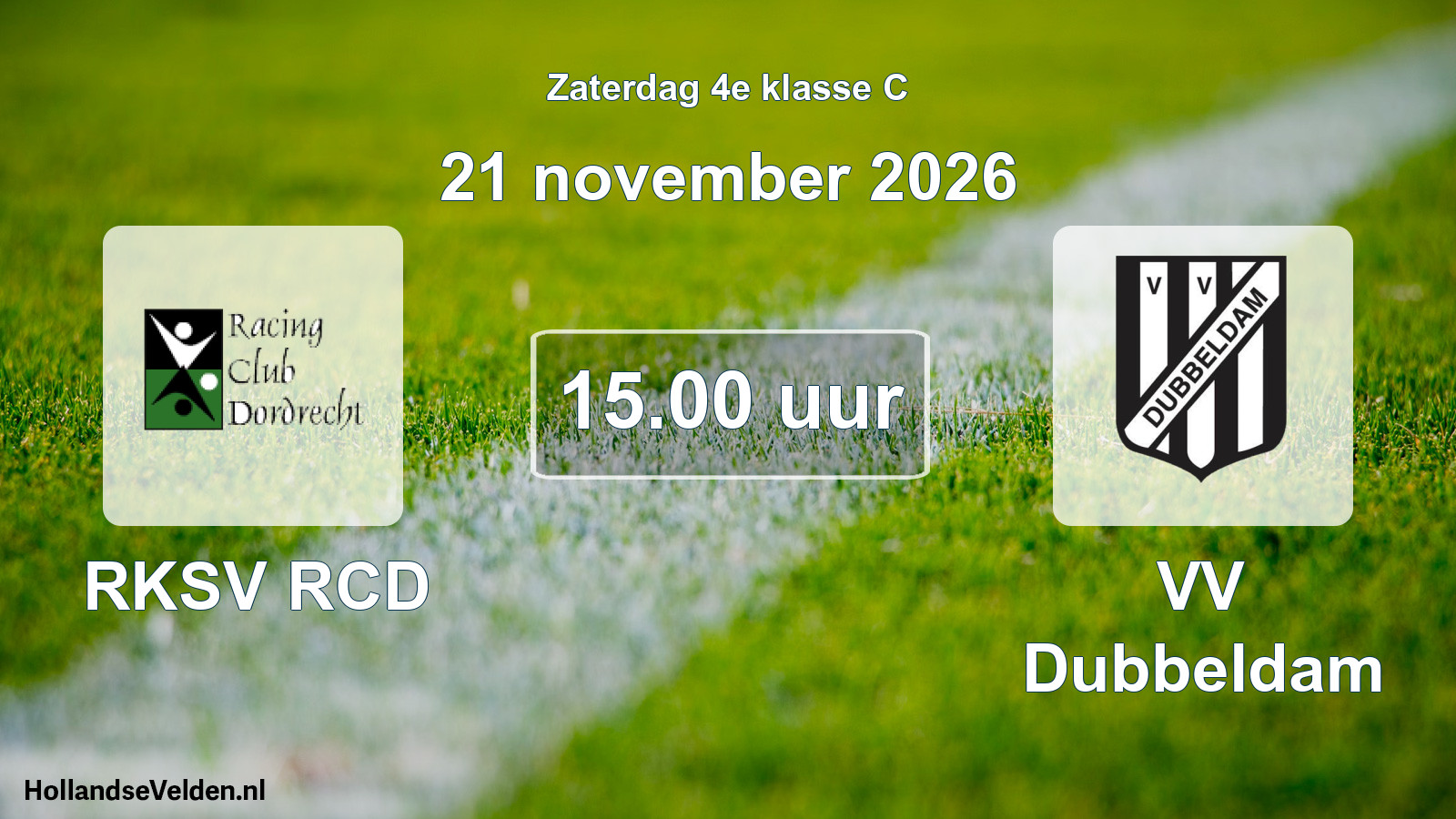 Geplande wedstrijd: RKSV RCD - VV Dubbeldam (21 november 2026)