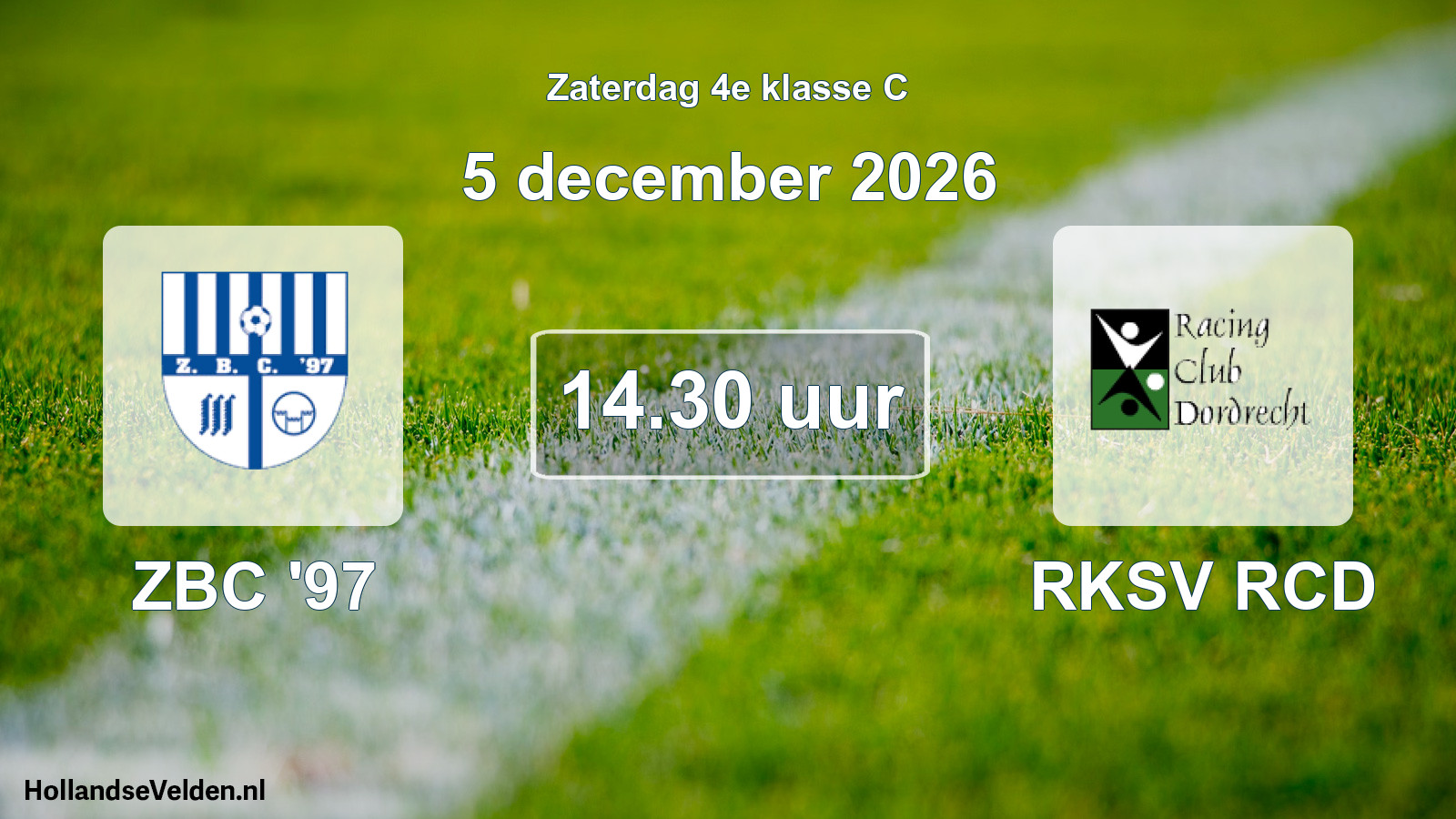 Geplande wedstrijd: ZBC '97 - RKSV RCD (5 december 2026)