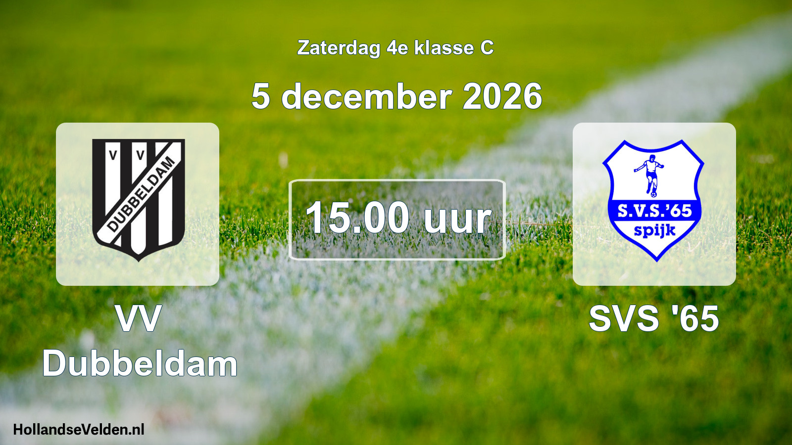 Scheduled Match: VV Dubbeldam - SVS '65 (5 December 2026)