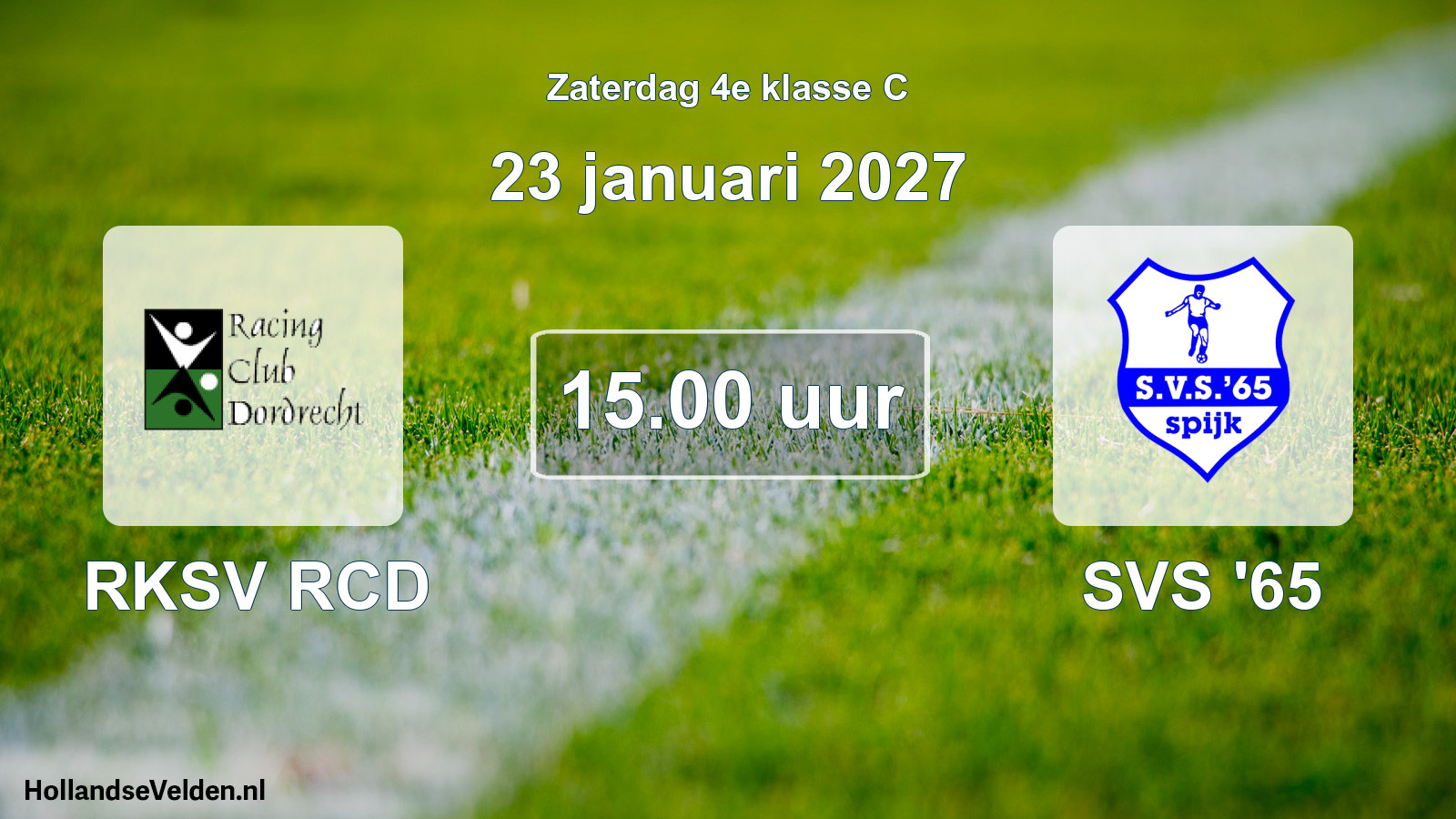 Scheduled Match: RKSV RCD - SVS '65 (23 January 2027)