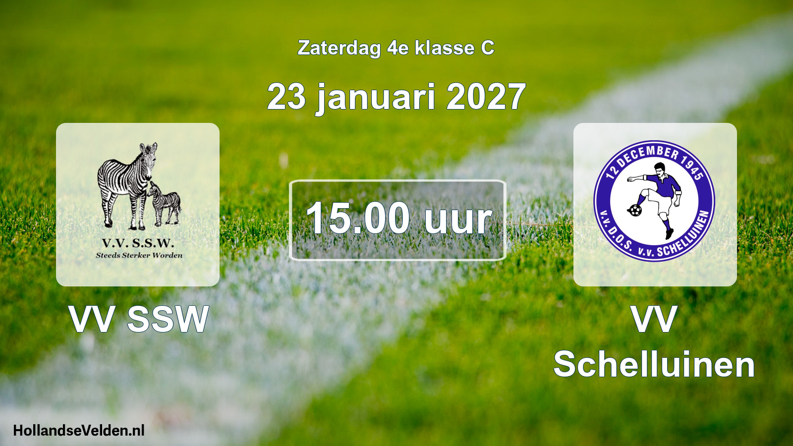 Geplande wedstrijd: VV SSW - VV Schelluinen (23 januari 2027)