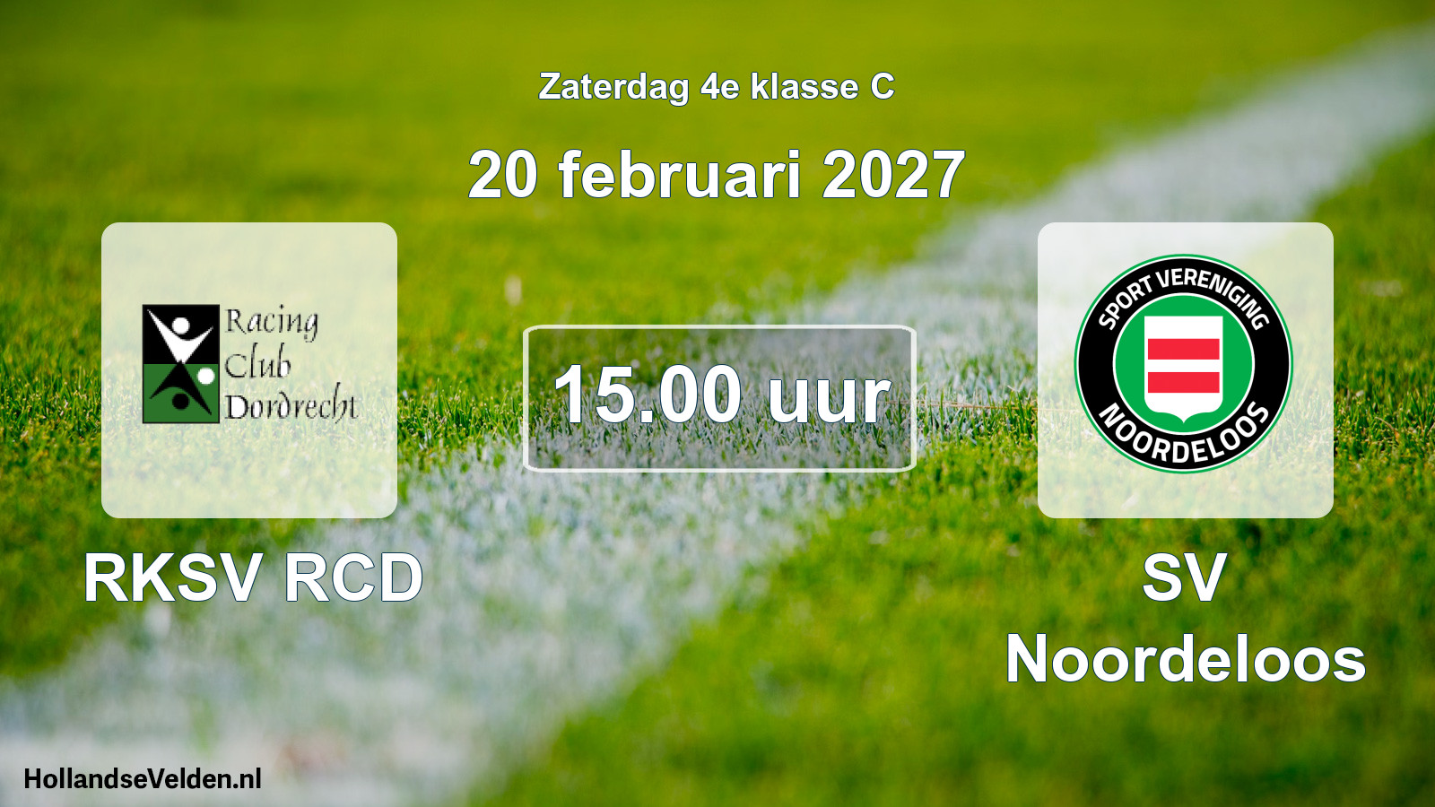 Geplande wedstrijd: RKSV RCD - SV Noordeloos (20 februari 2027)