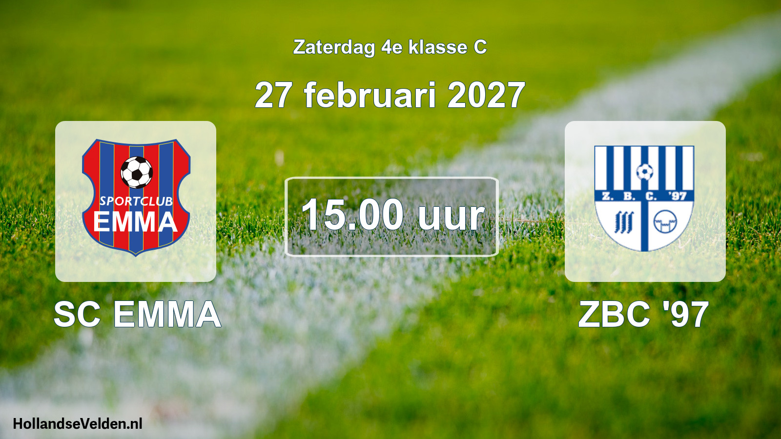 Geplande wedstrijd: SC EMMA - ZBC '97 (27 februari 2027)