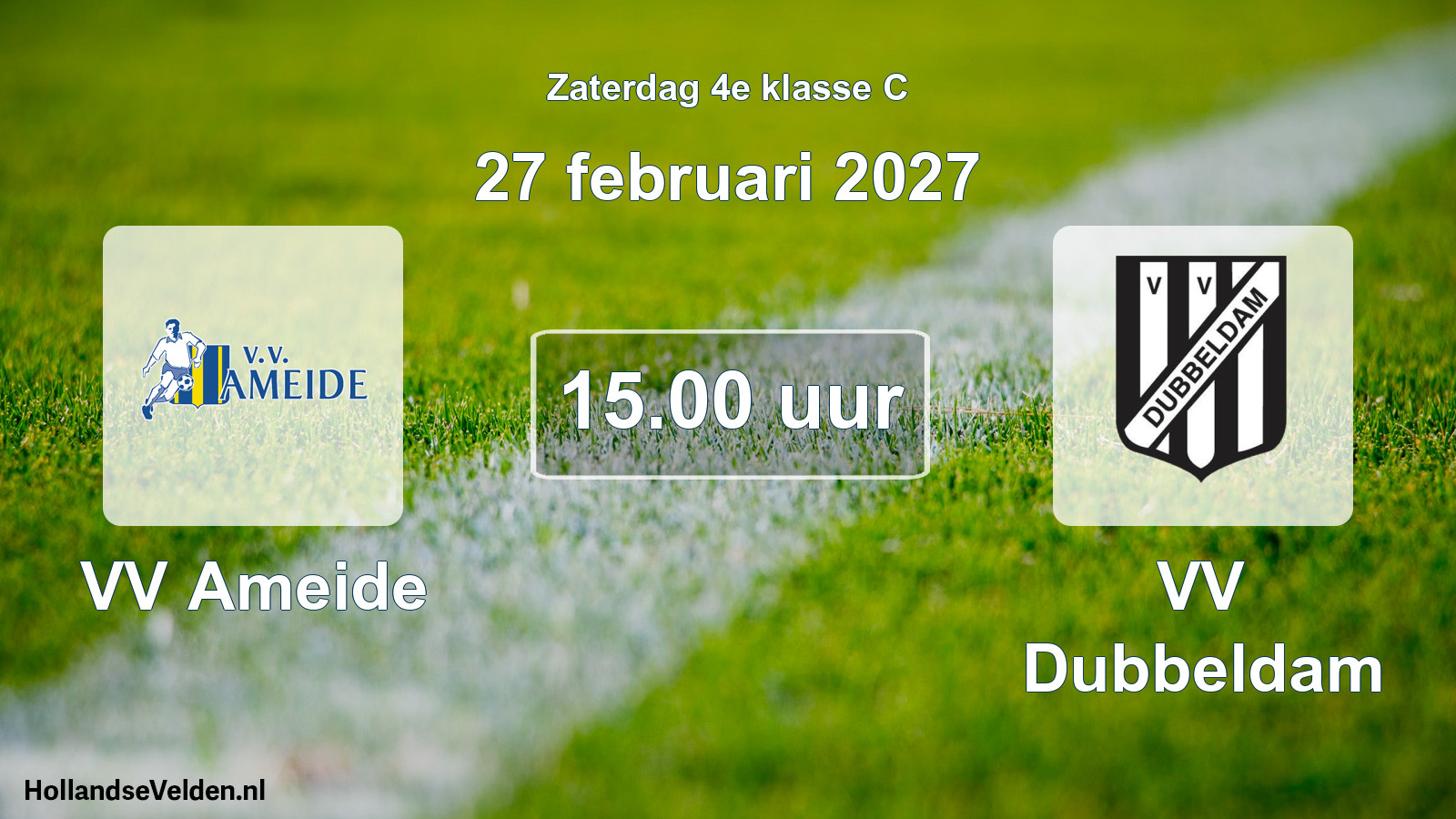Geplande wedstrijd: VV Ameide - VV Dubbeldam (27 februari 2027)