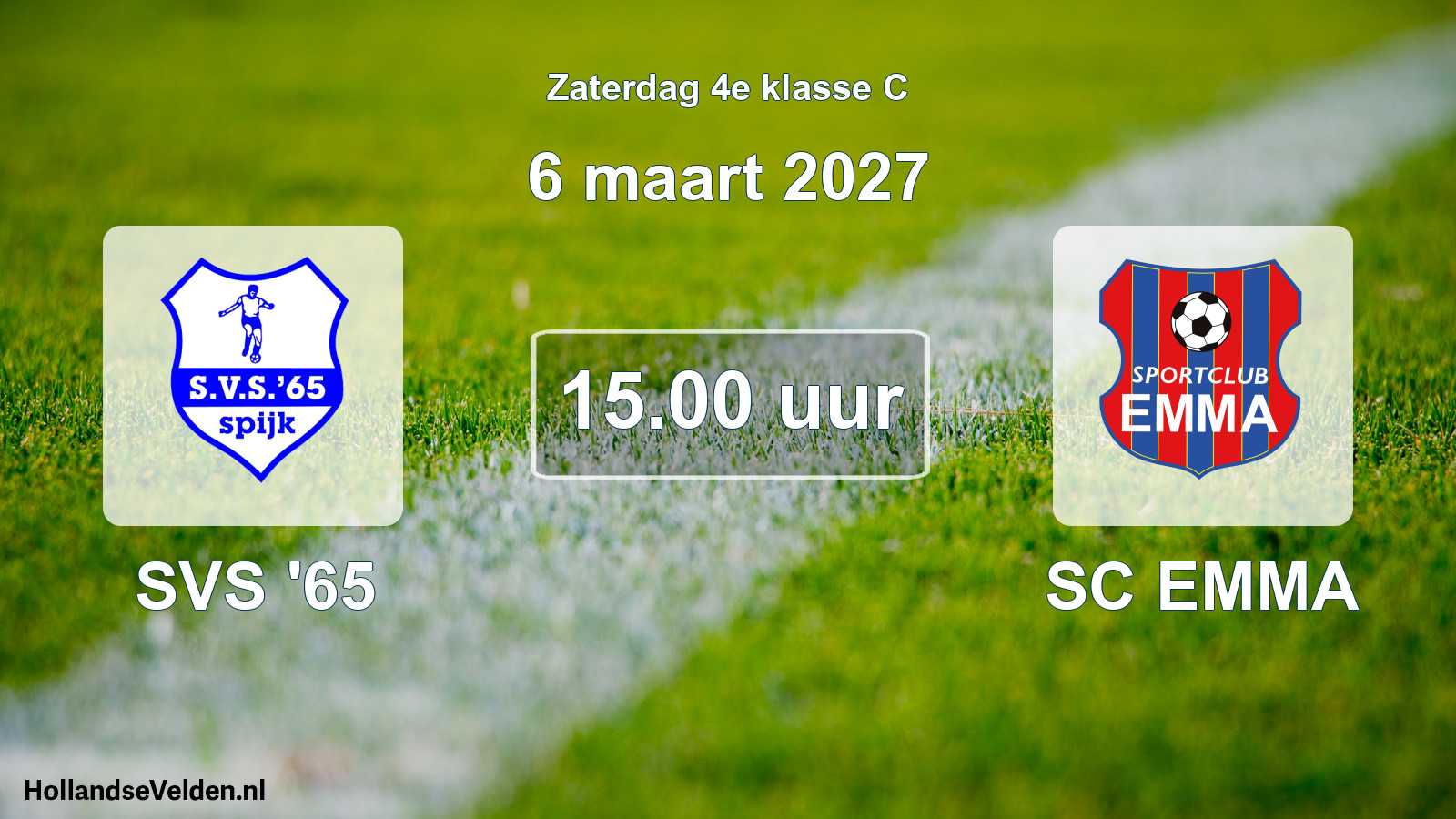 Geplande wedstrijd: SVS '65 - SC EMMA (6 maart 2027)