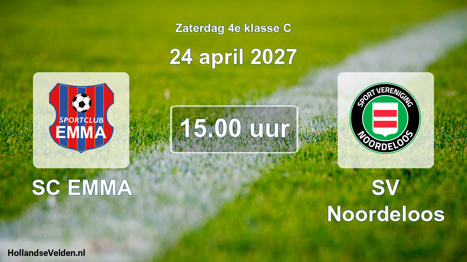 Geplande wedstrijd: SC EMMA - SV Noordeloos (24 april 2027)