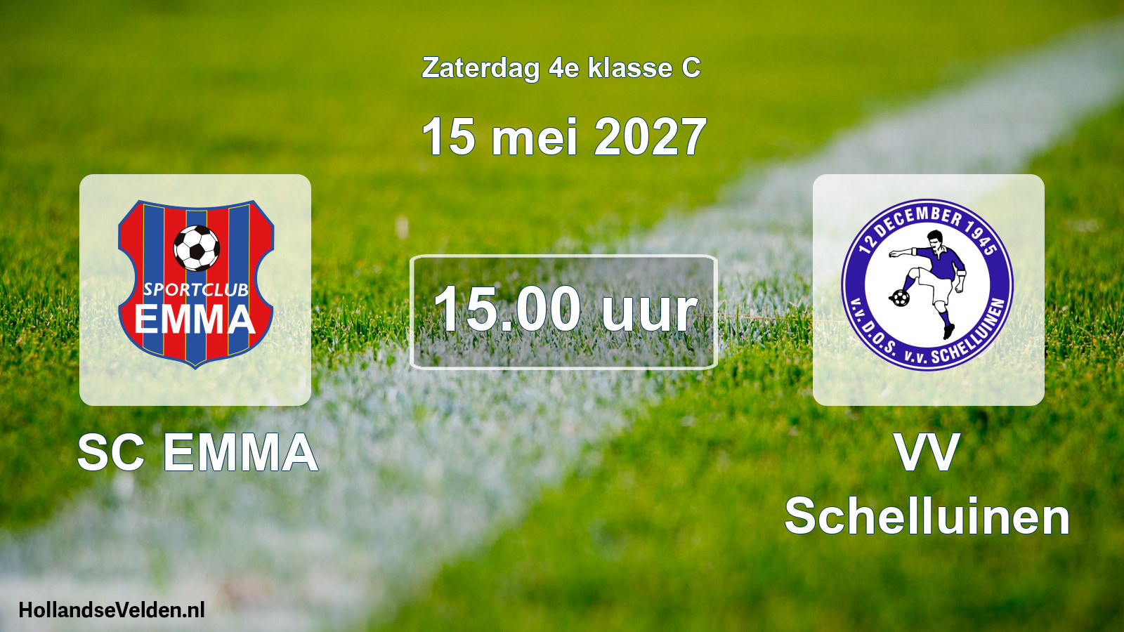 Geplande wedstrijd: SC EMMA - VV Schelluinen (15 mei 2027)