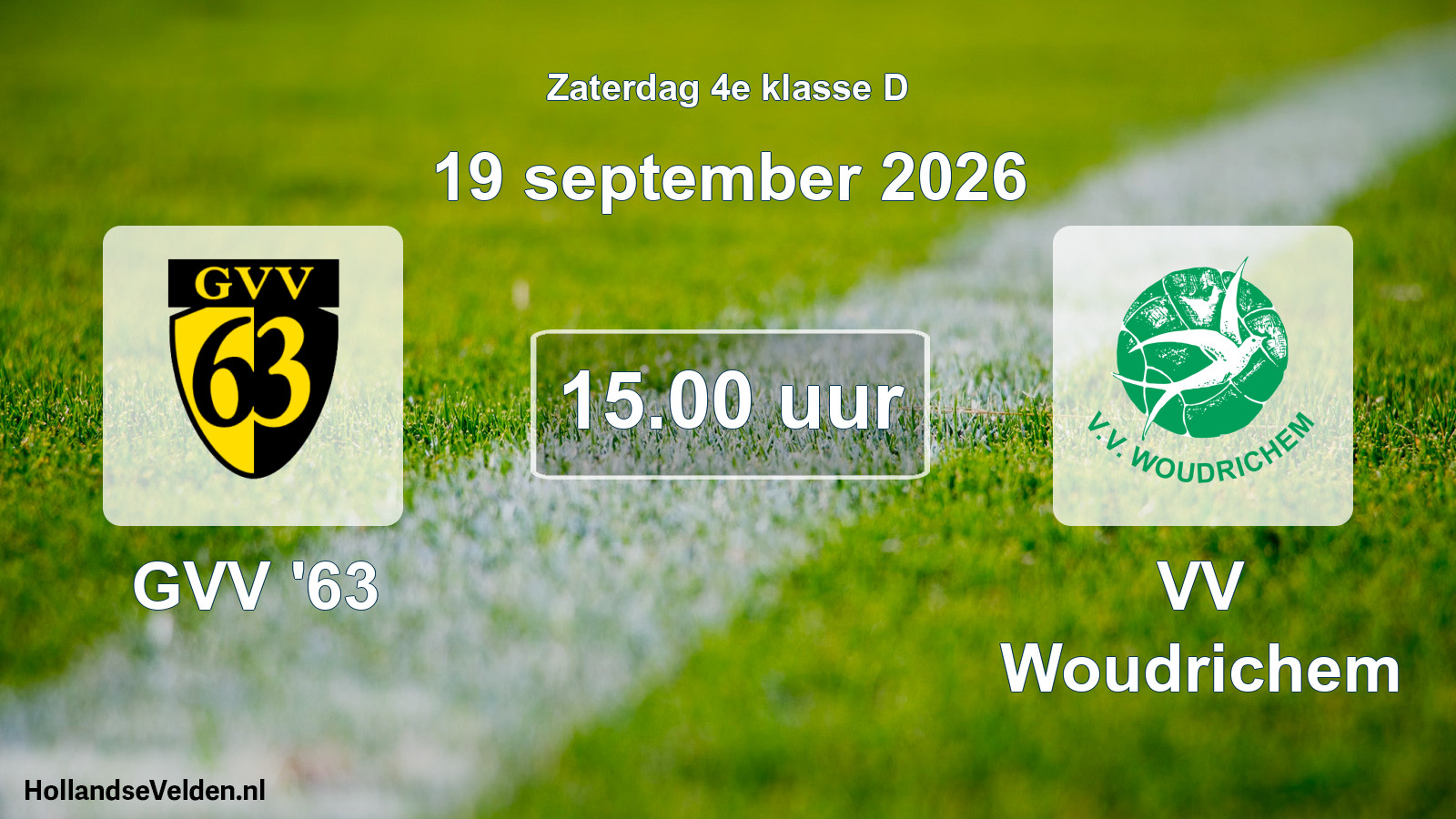 Geplande wedstrijd: GVV '63 - VV Woudrichem (19 september 2026)