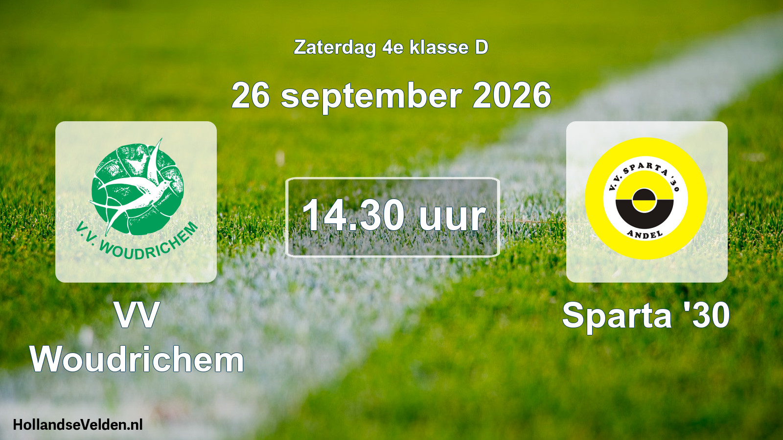 Geplande wedstrijd: VV Woudrichem - Sparta '30 (26 september 2026)