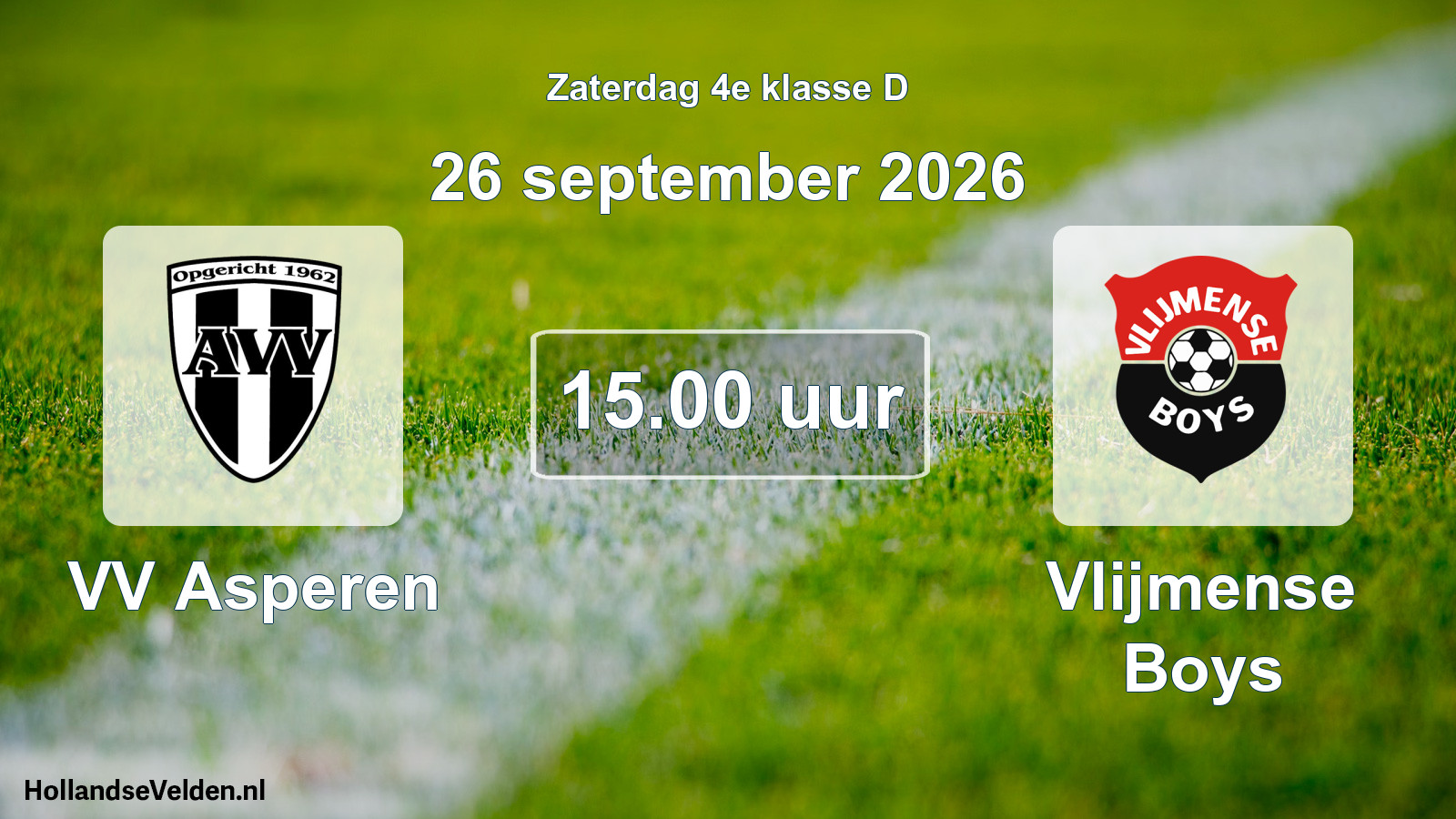 Geplande wedstrijd: VV Asperen - Vlijmense Boys (26 september 2026)