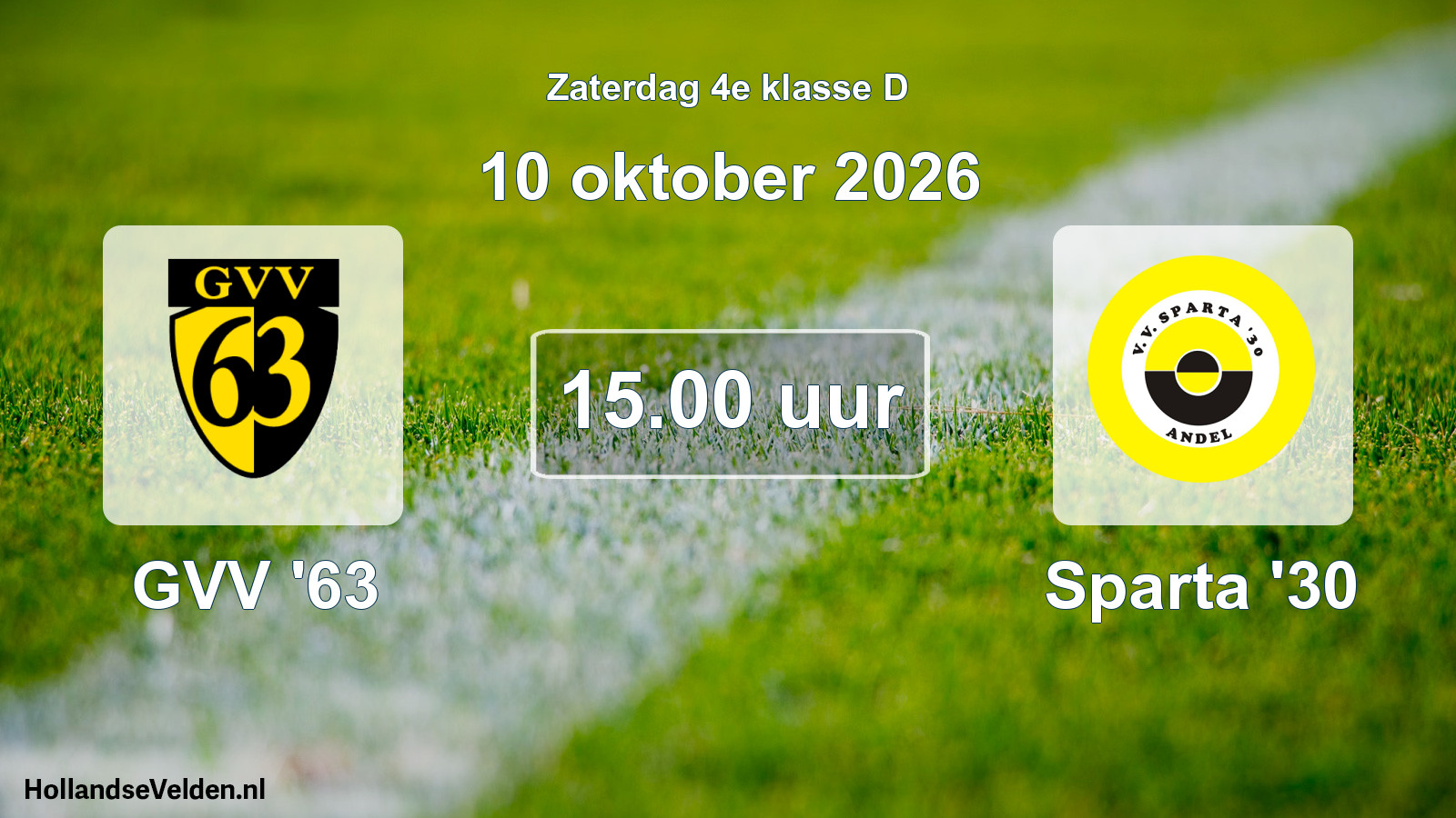 Geplande wedstrijd: GVV '63 - Sparta '30 (10 oktober 2026)