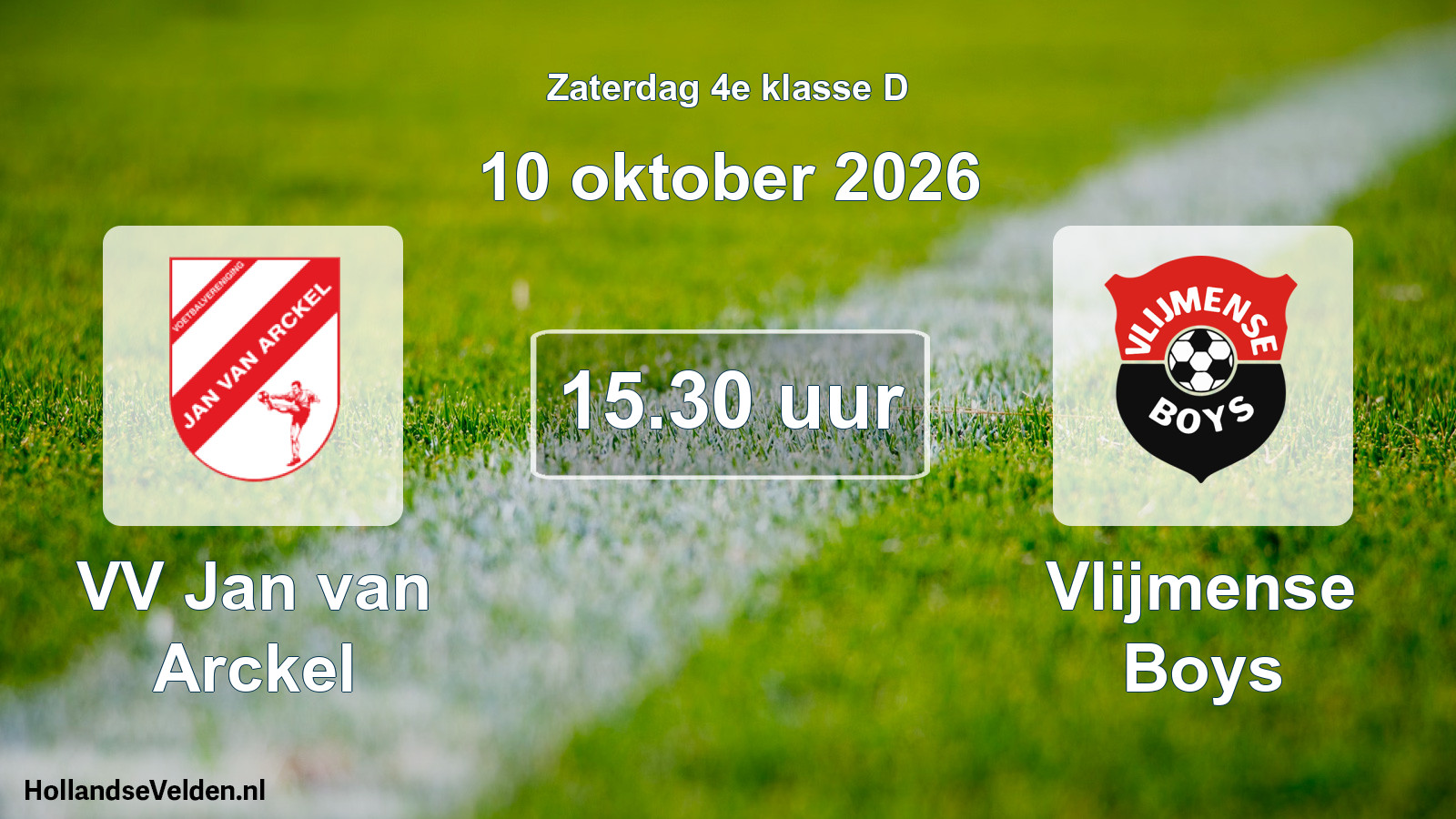 Geplande wedstrijd: VV Jan van Arckel - Vlijmense Boys (10 oktober 2026)