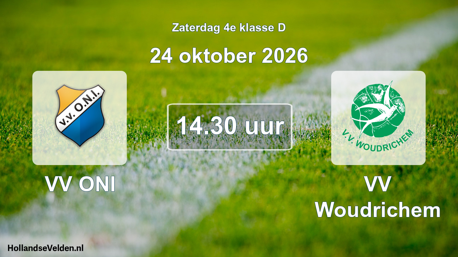 Geplande wedstrijd: VV ONI - VV Woudrichem (24 oktober 2026)