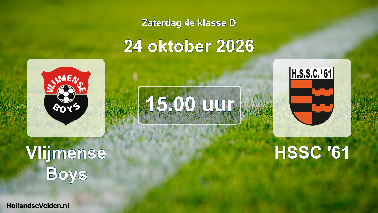 Geplande wedstrijd: Vlijmense Boys - HSSC '61 (24 oktober 2026)