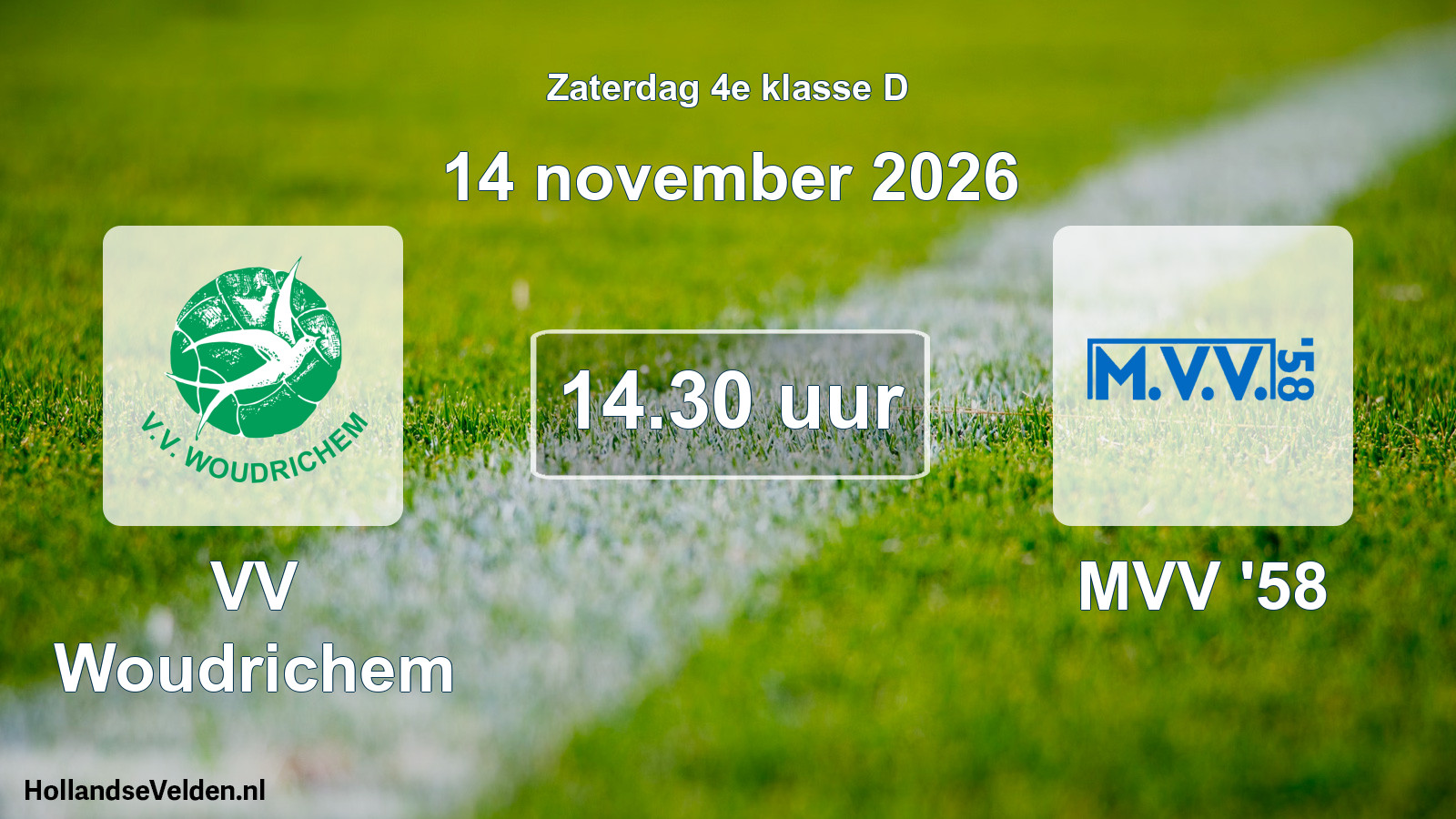 Geplande wedstrijd: VV Woudrichem - MVV '58 (14 november 2026)