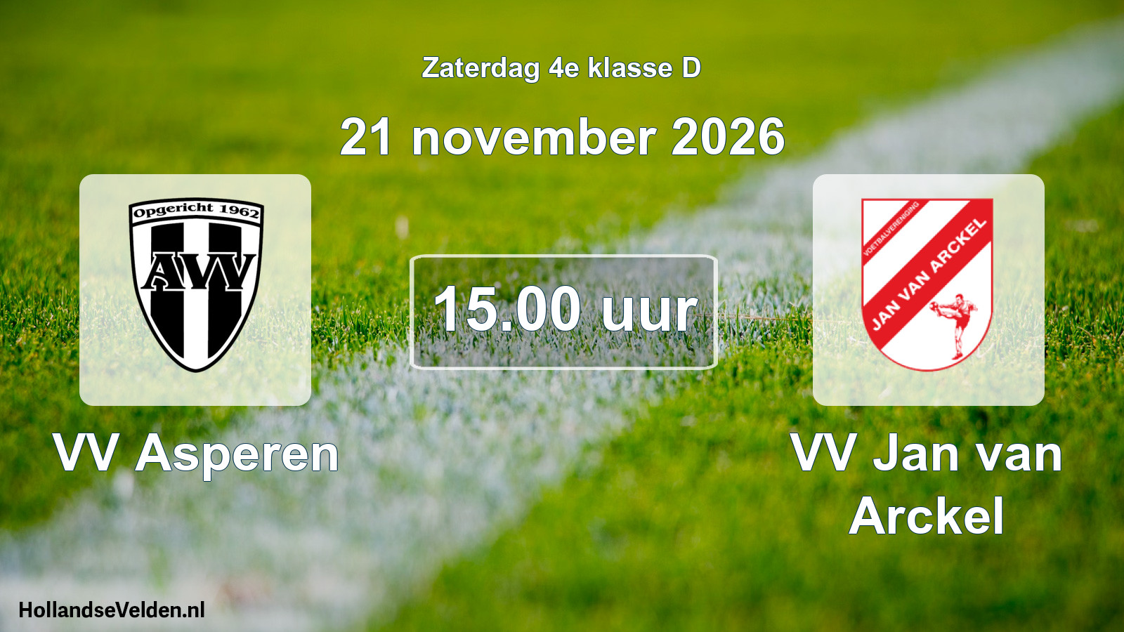 Geplande wedstrijd: VV Asperen - VV Jan van Arckel (21 november 2026)