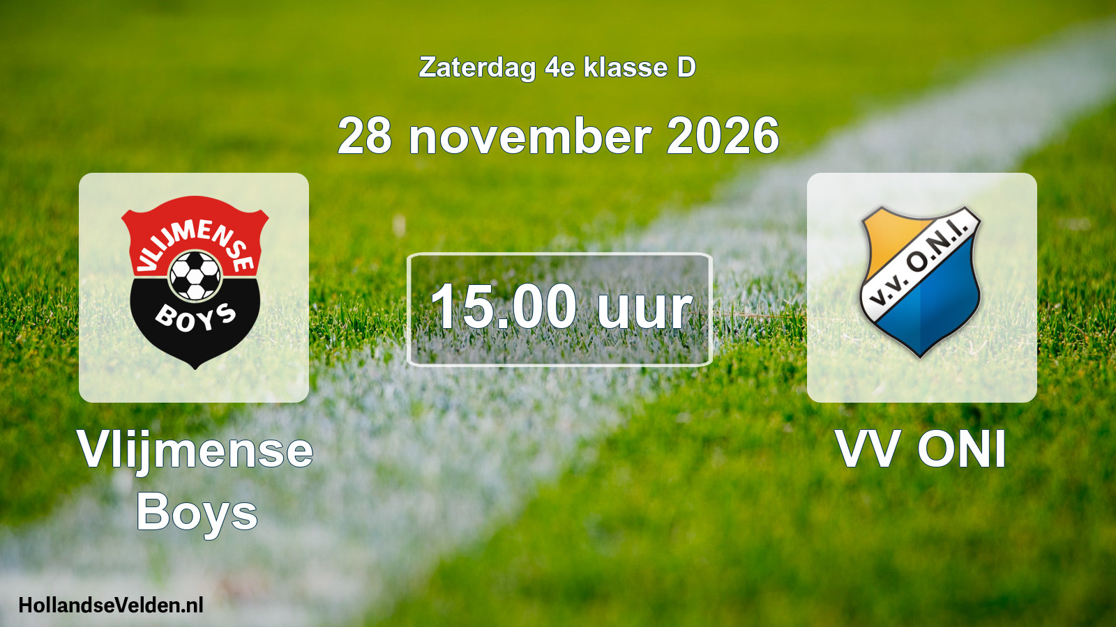 Geplande wedstrijd: Vlijmense Boys - VV ONI (28 november 2026)