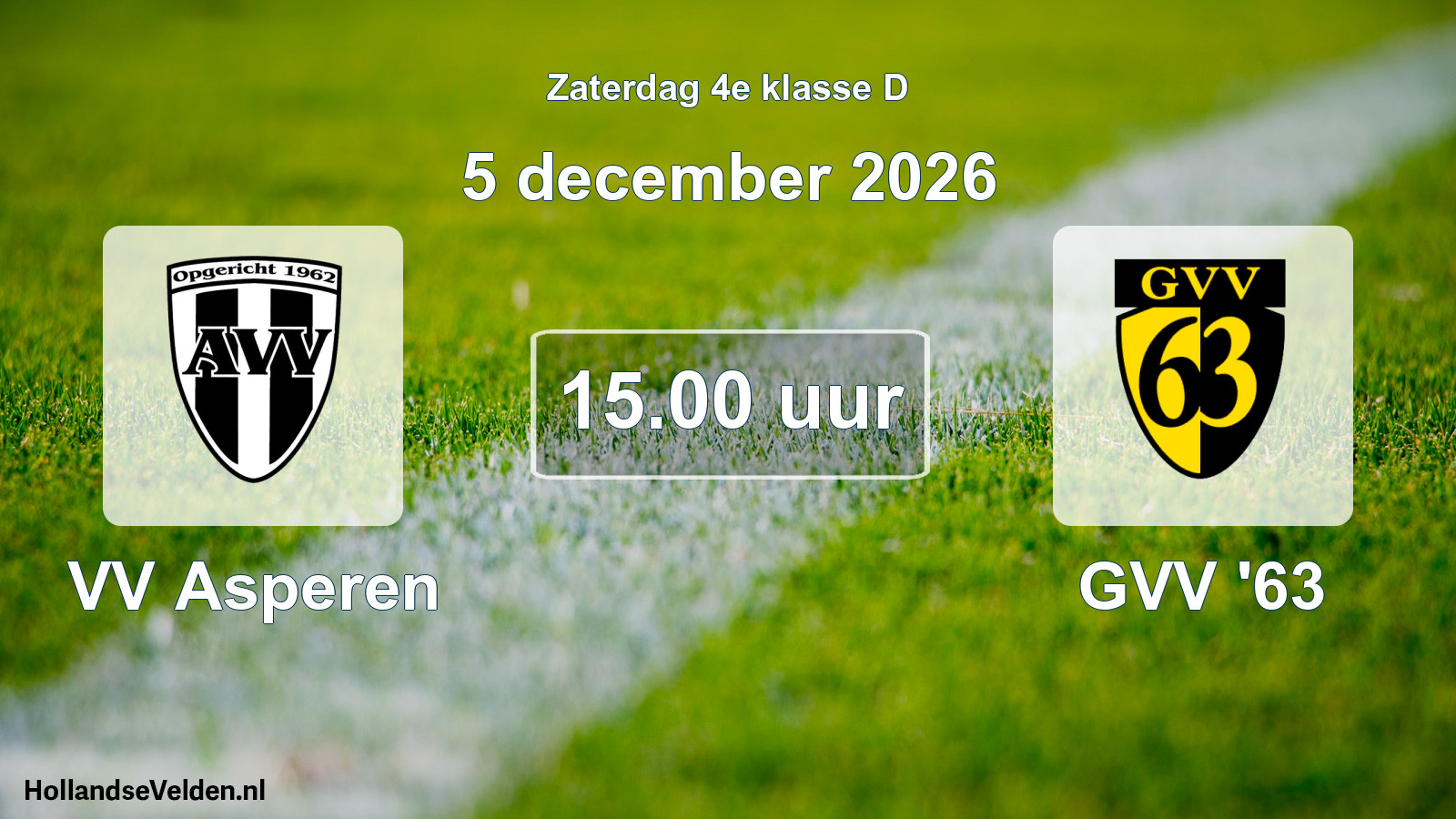 Geplande wedstrijd: VV Asperen - GVV '63 (5 december 2026)